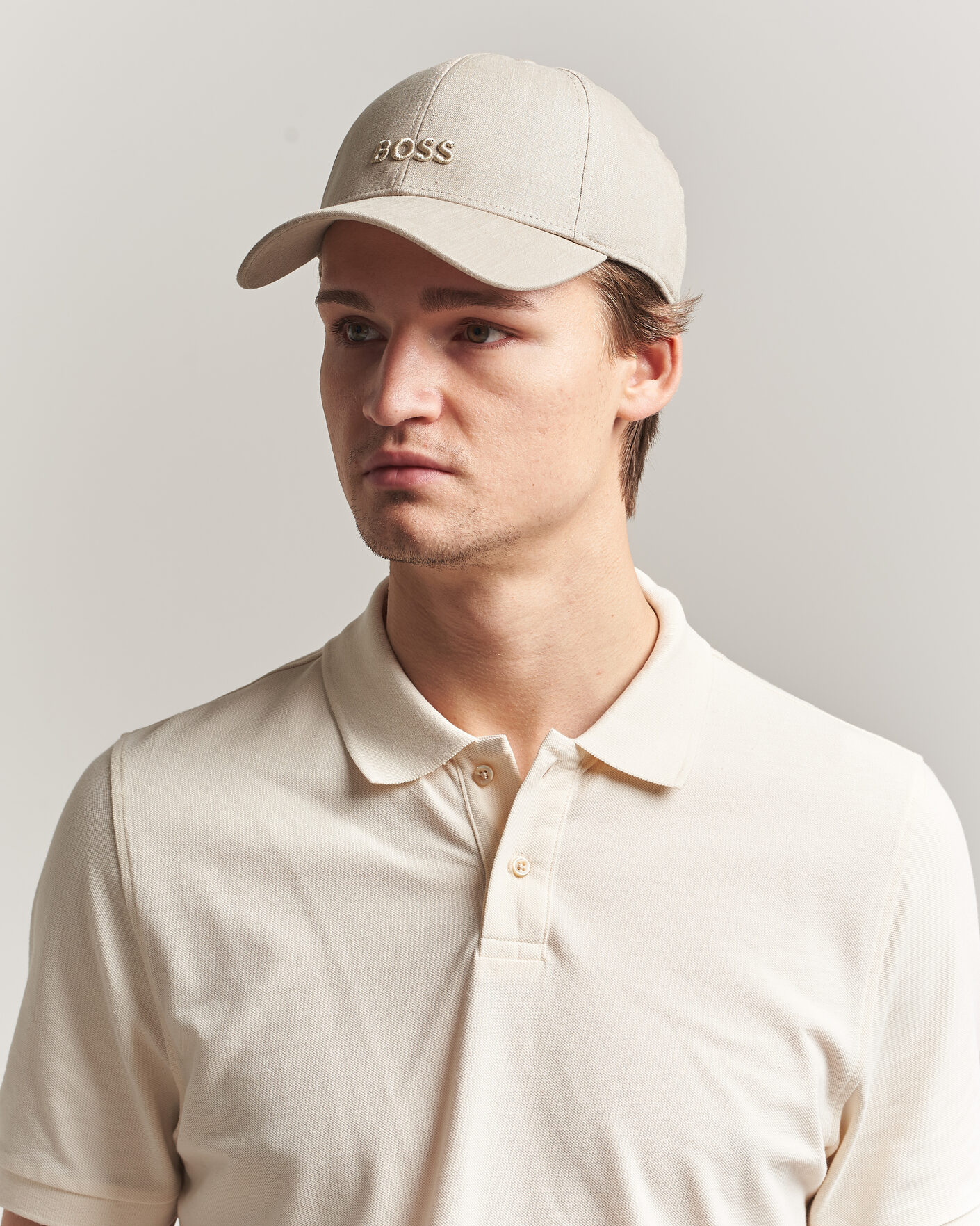 Heren | Hoeden en petten | BOSS BLACK | Zed Linen Cap Open Beige
