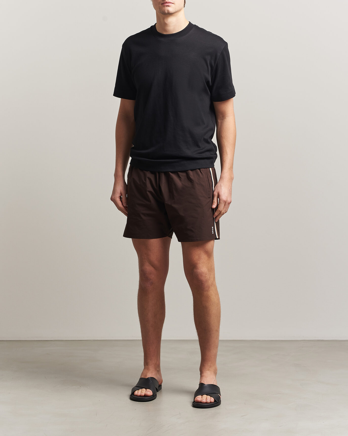 Heren | Zwembroek | BOSS BLACK | Iconic Swimshorts Dark Brown