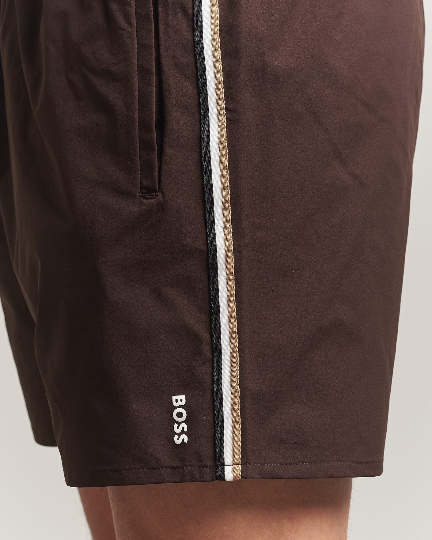 Heren | Zwembroek | BOSS BLACK | Iconic Swimshorts Dark Brown