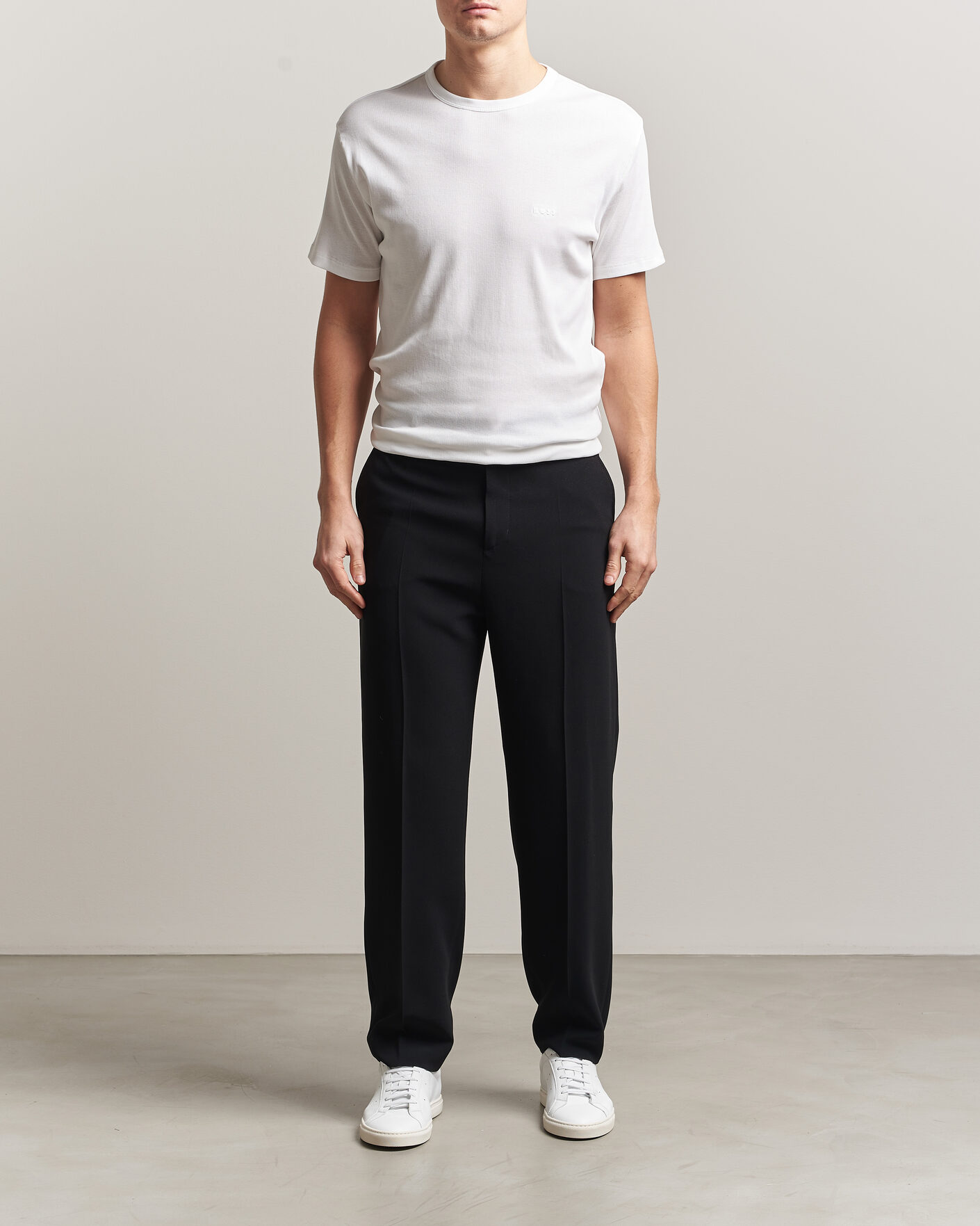Heren | T-shirts | BOSS BLACK | 2-Pack Ribbed T-Shirt White/Black
