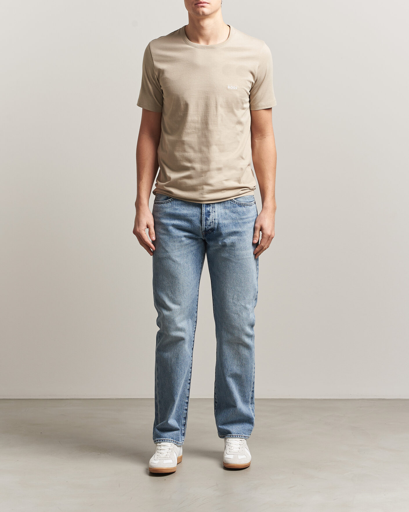 Heren | T-shirts | BOSS BLACK | 3-Pack Crew Neck T-Shirt White/Blue/Beige