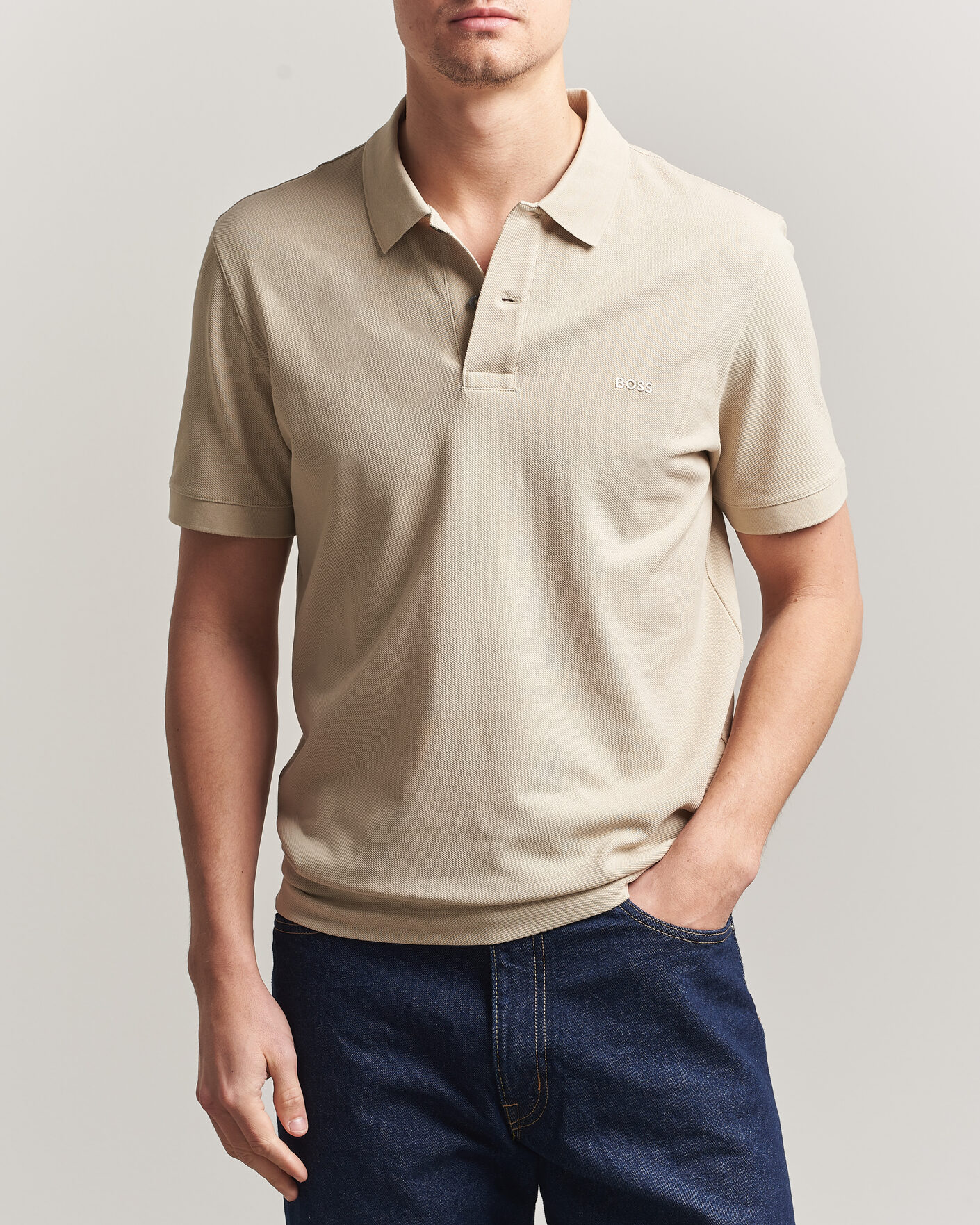 Heren | Polo's | BOSS BLACK | Pallas Polo Open Beige