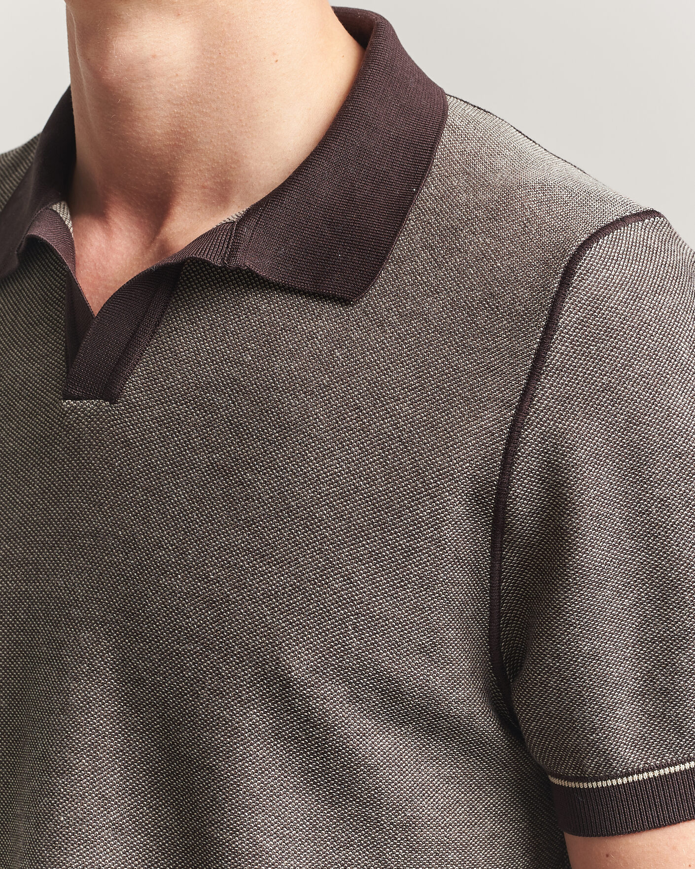 Heren | Polo's | BOSS BLACK | Narciso Knitted Polo Dark Brown