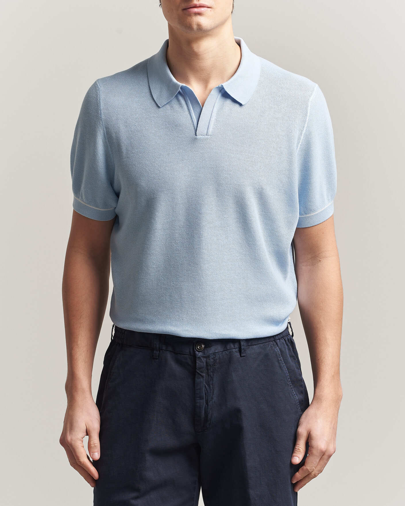 Heren | Polo's | BOSS BLACK | Narciso Knitted Polo Light Blue