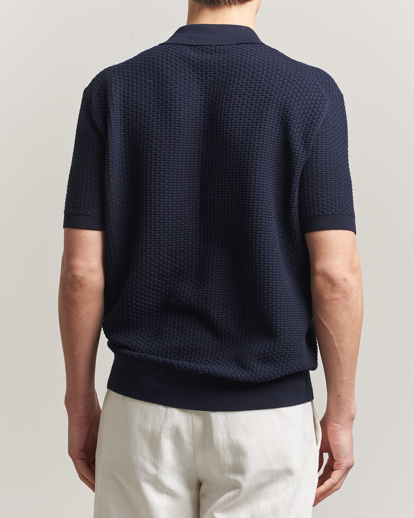 Heren | Polo's | BOSS BLACK | Natalo Structured Knitted Polo Dark Blue
