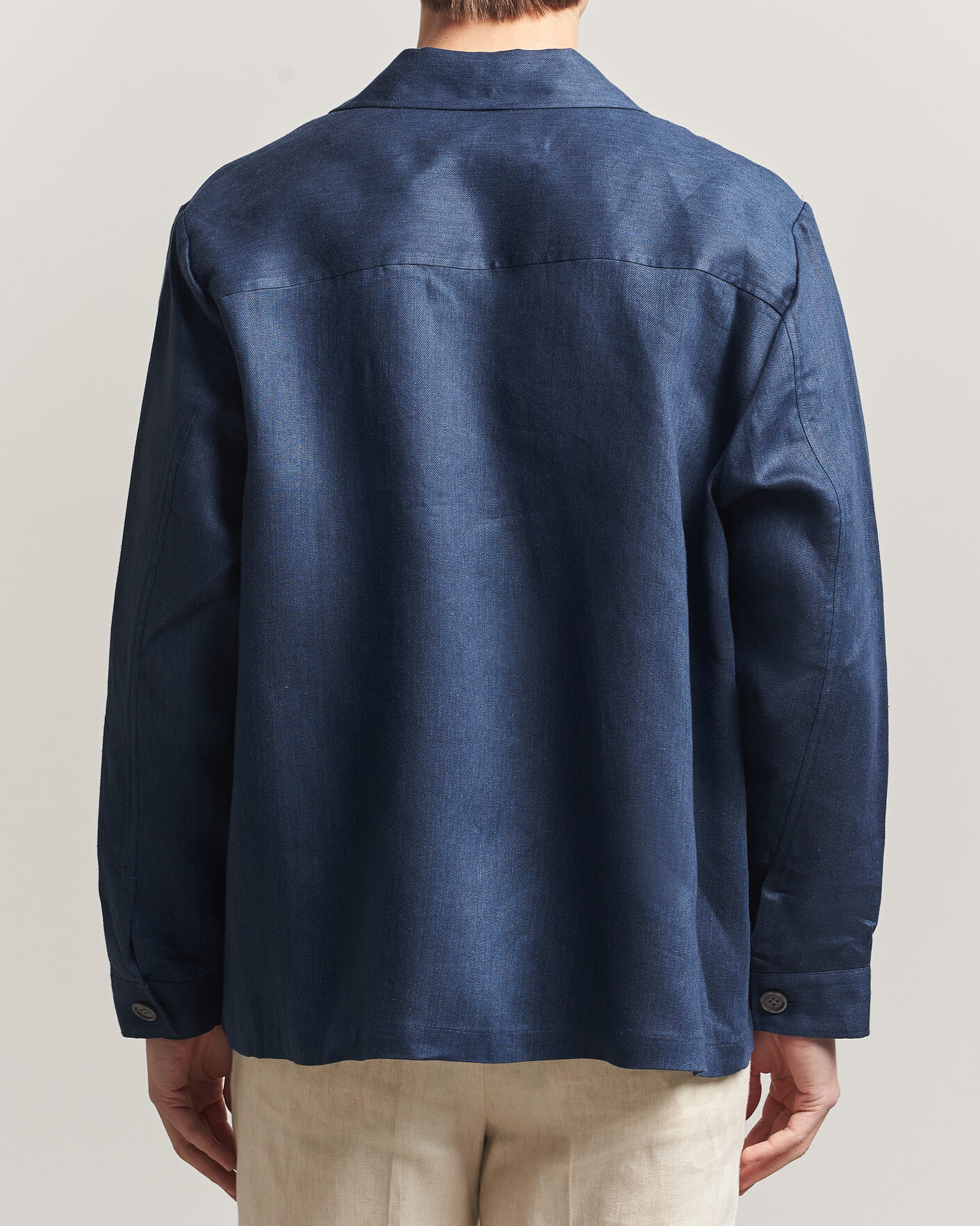 Heren | Overhemden | BOSS BLACK | Cai Linen Overshirt Dark Blue