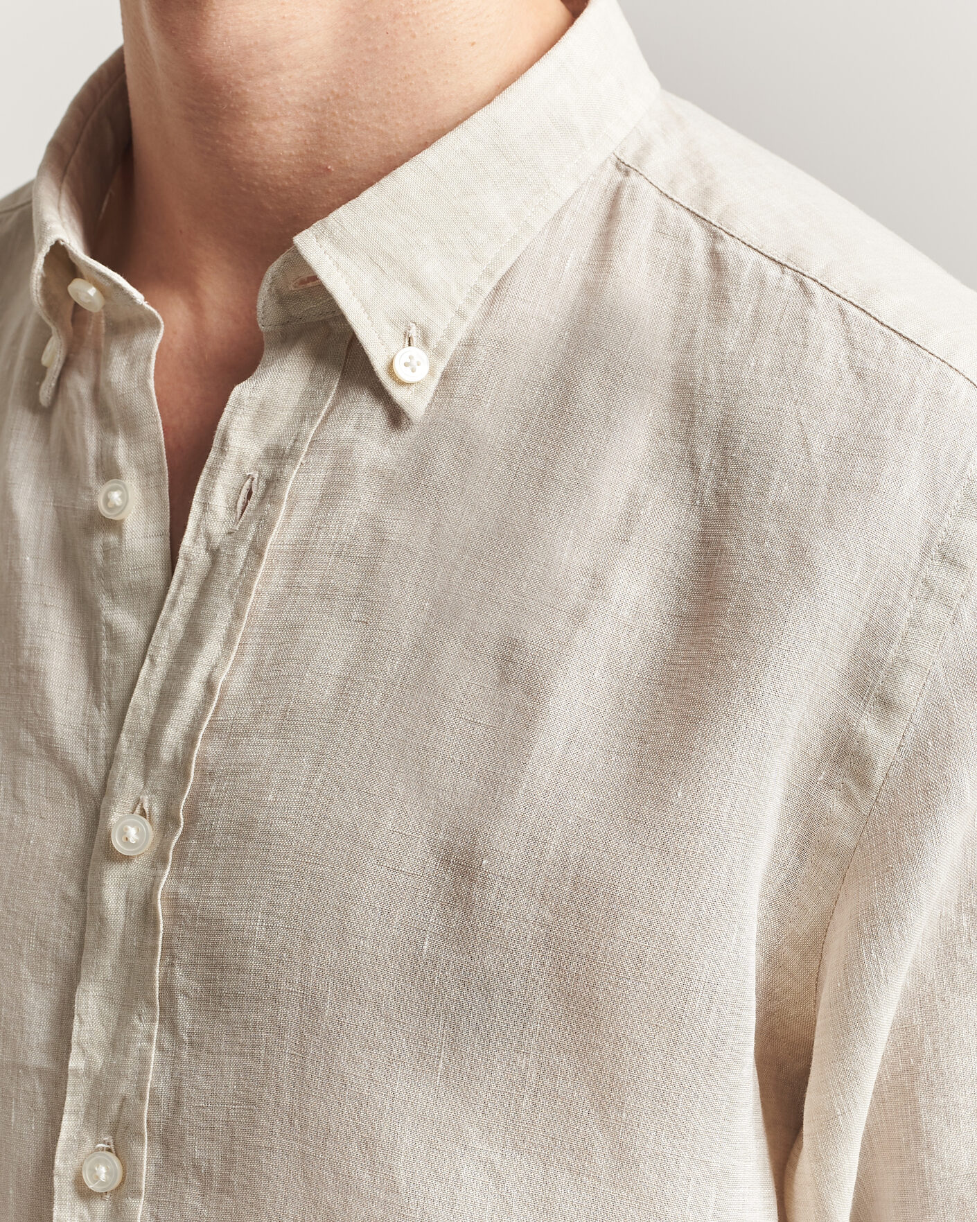 Heren | Overhemden | BOSS BLACK | Liam Linen Shirt Open Beige
