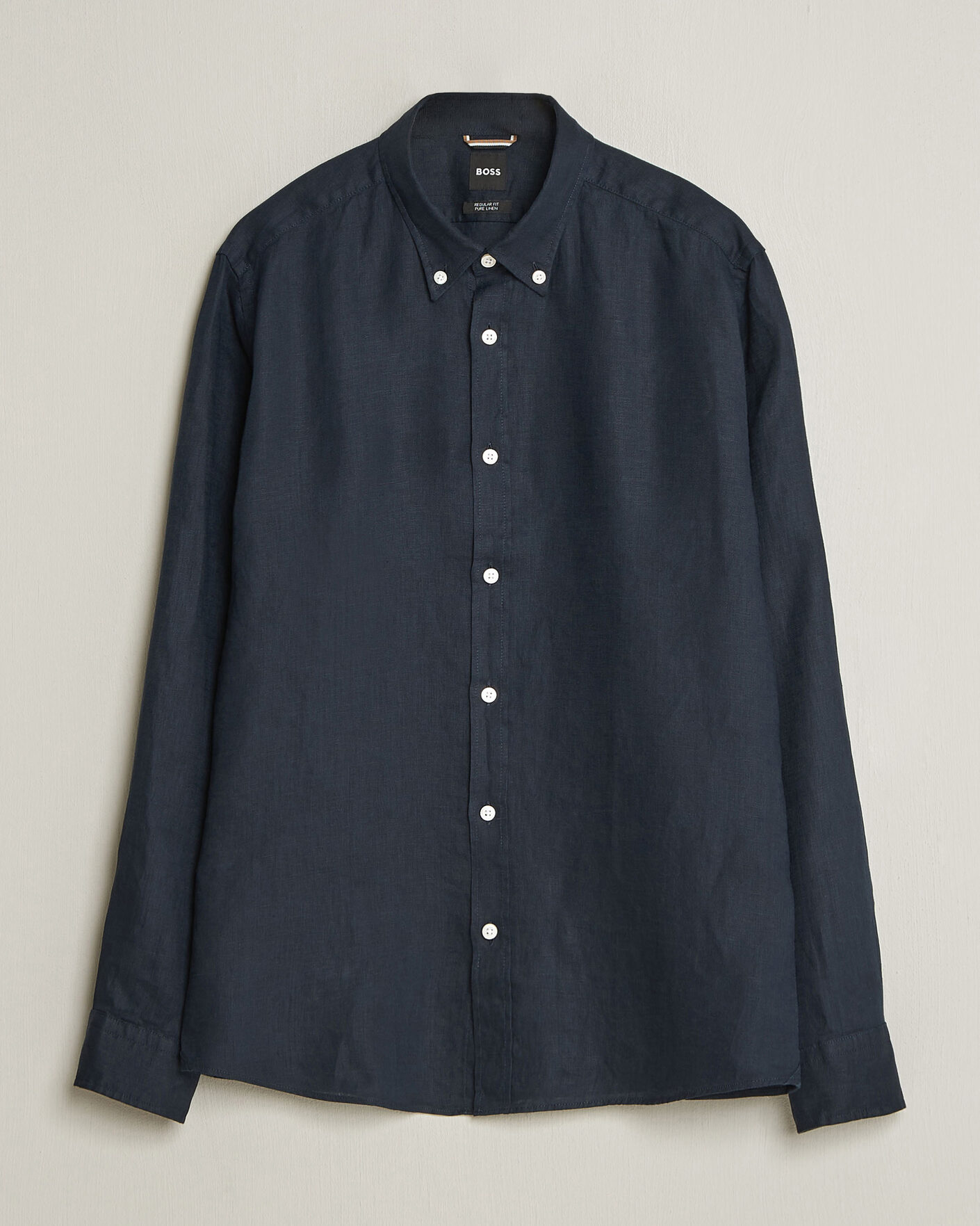 Heren | Overhemden | BOSS BLACK | Liam Linen Shirt Dark Blue