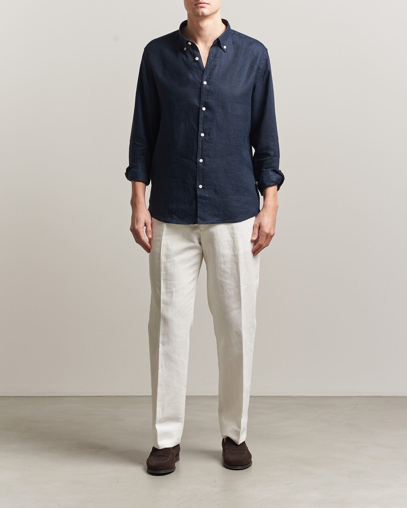 Heren | Overhemden | BOSS BLACK | Liam Linen Shirt Dark Blue