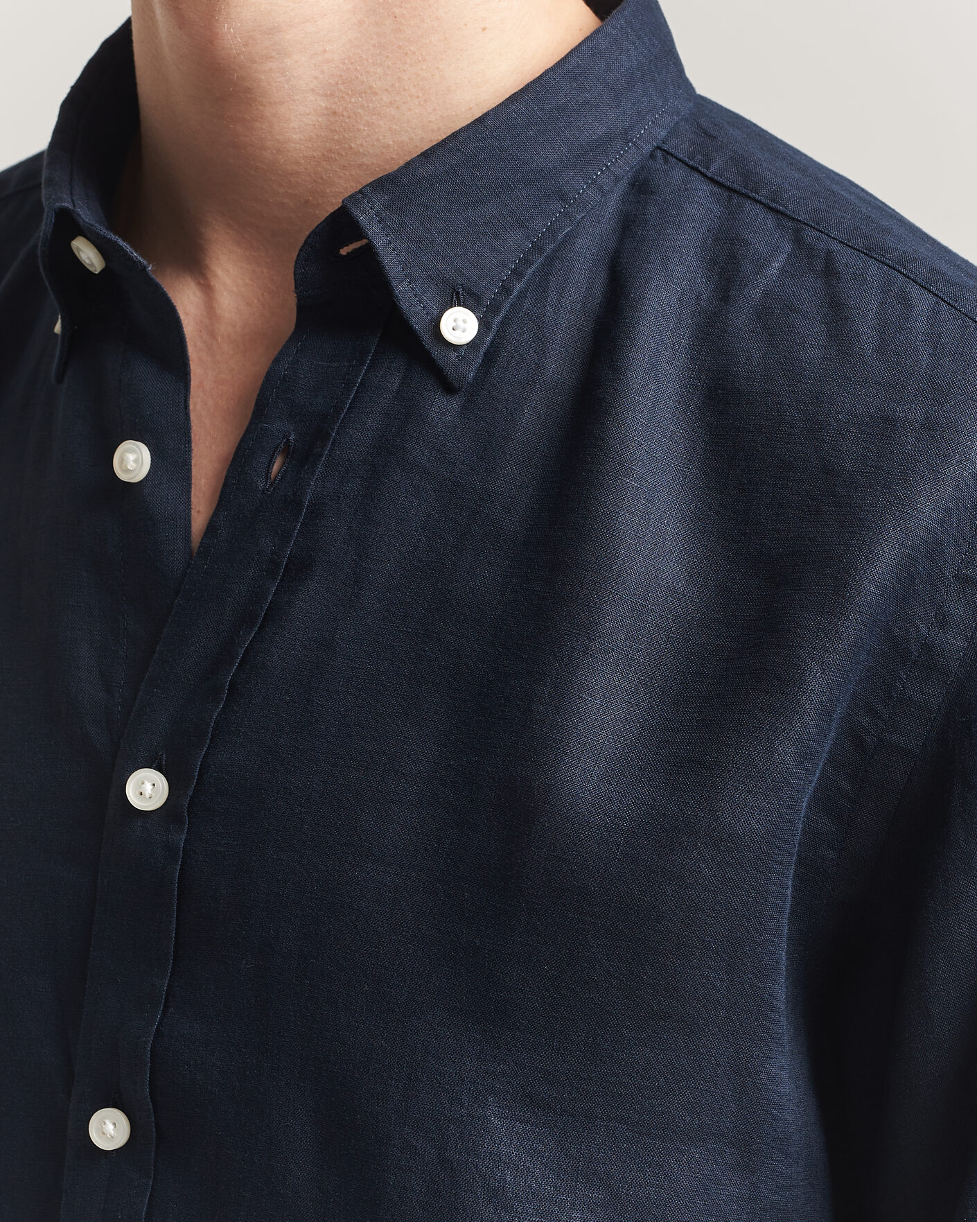 Heren | Overhemden | BOSS BLACK | Liam Linen Shirt Dark Blue