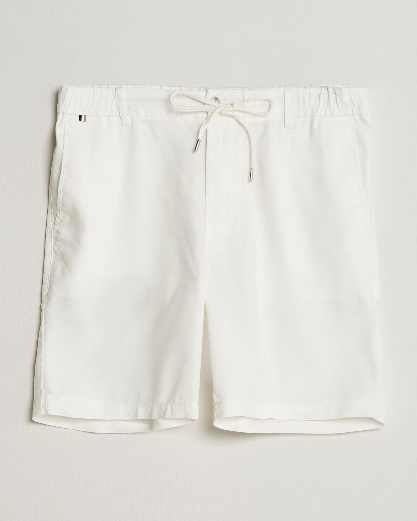 Heren | Korte broek | BOSS BLACK | Kane Linen Drawstring Shorts White