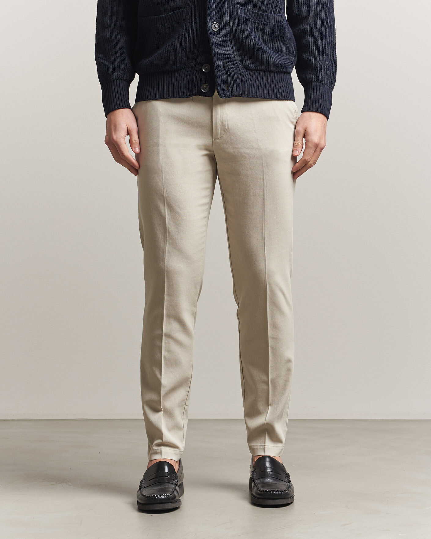 Heren | Broeken | BOSS BLACK | Kaiton Structured Chinos Open Beige
