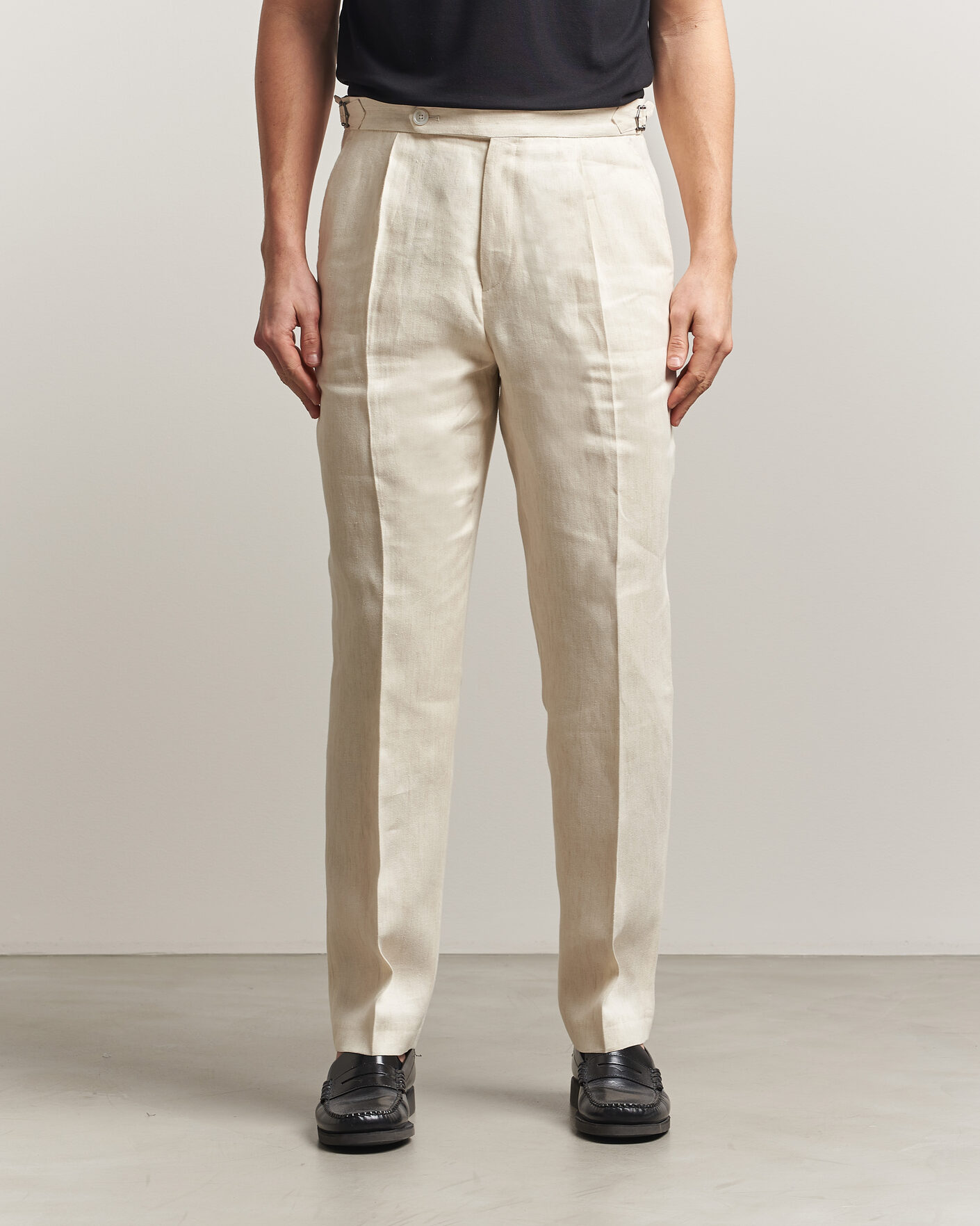 Heren | Broeken | BOSS BLACK | Perino Linen Suit Trousers Open Beige