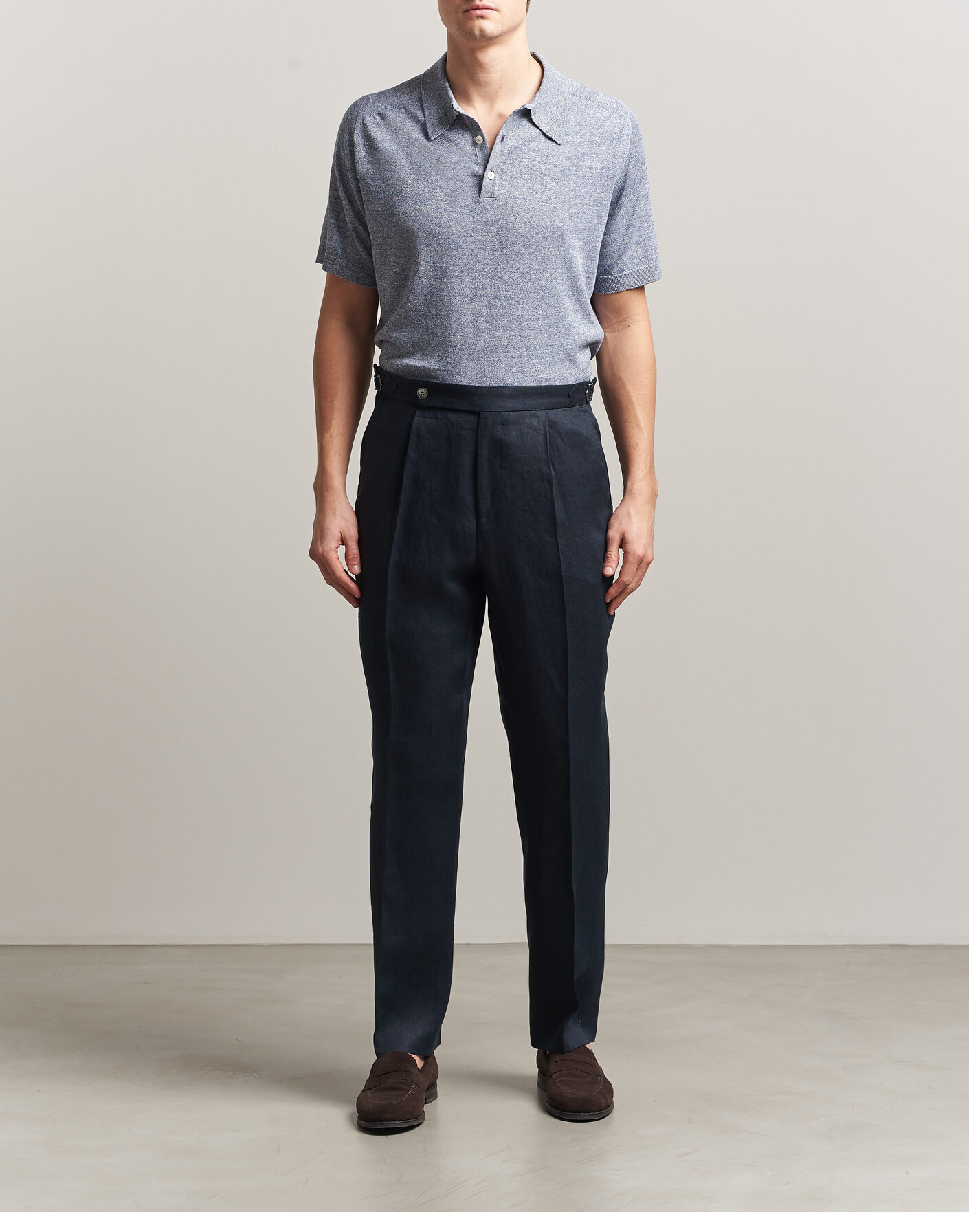 Heren | Broeken | BOSS BLACK | Perino Linen Suit Trousers Dark Blue