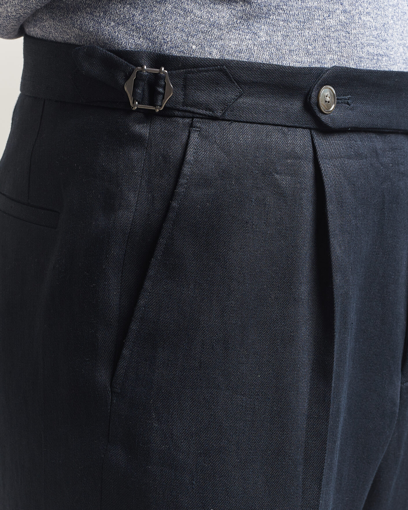 Heren | Broeken | BOSS BLACK | Perino Linen Suit Trousers Dark Blue