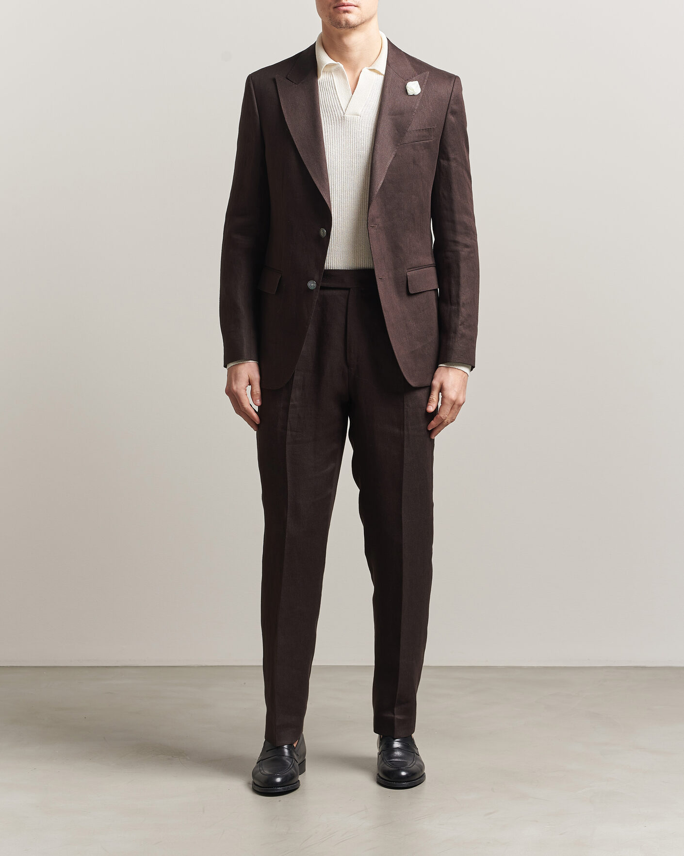Heren | Blazers | BOSS BLACK | Hutson Linen Suit Blazer Dark Brown