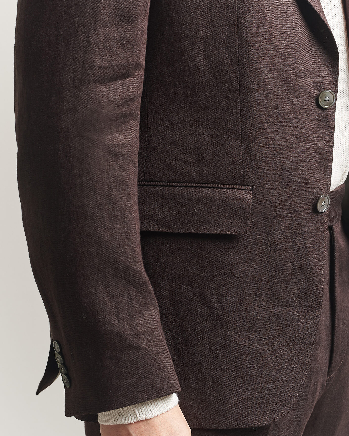 Heren | Blazers | BOSS BLACK | Hutson Linen Suit Blazer Dark Brown