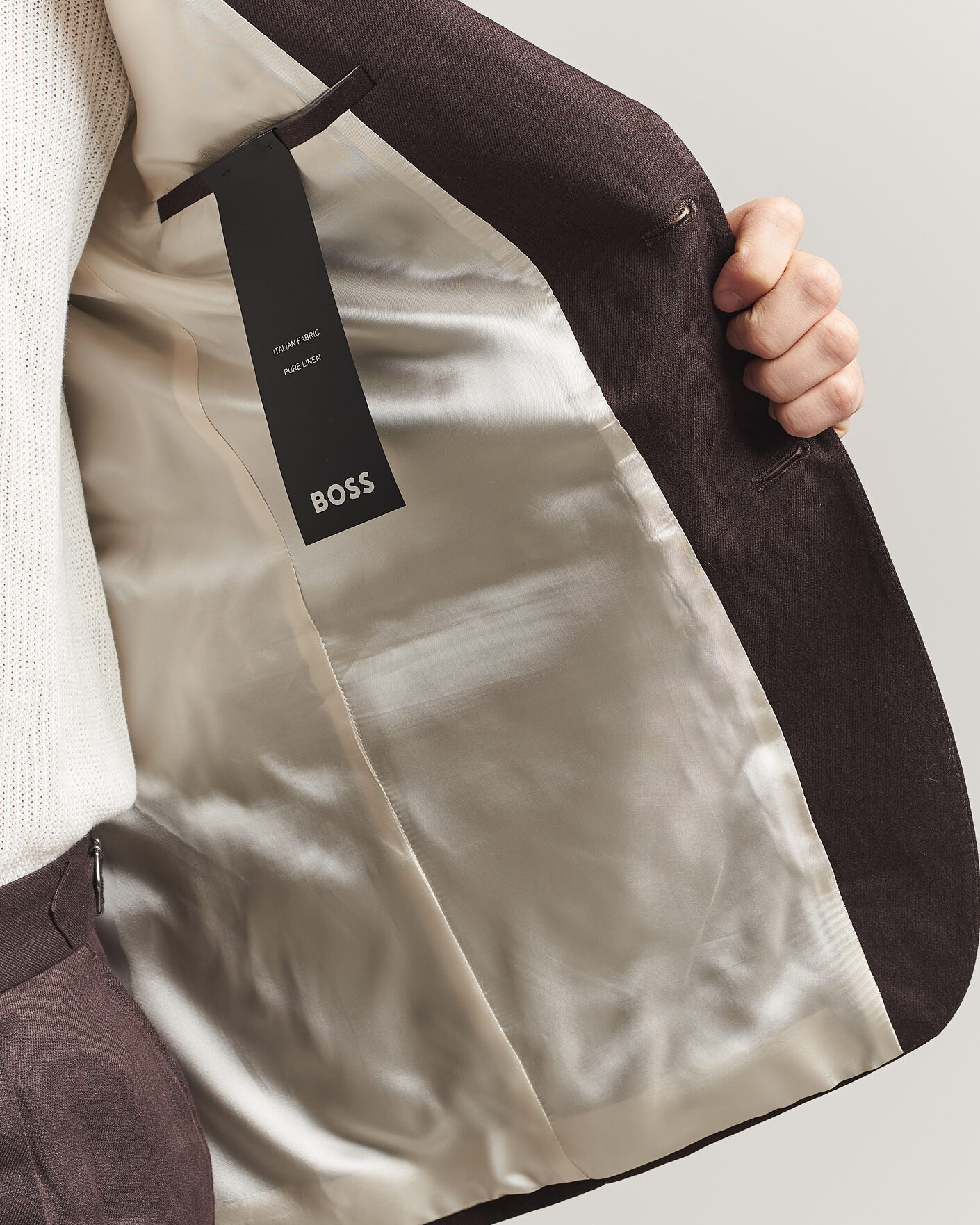 Heren | Blazers | BOSS BLACK | Hutson Linen Suit Blazer Dark Brown