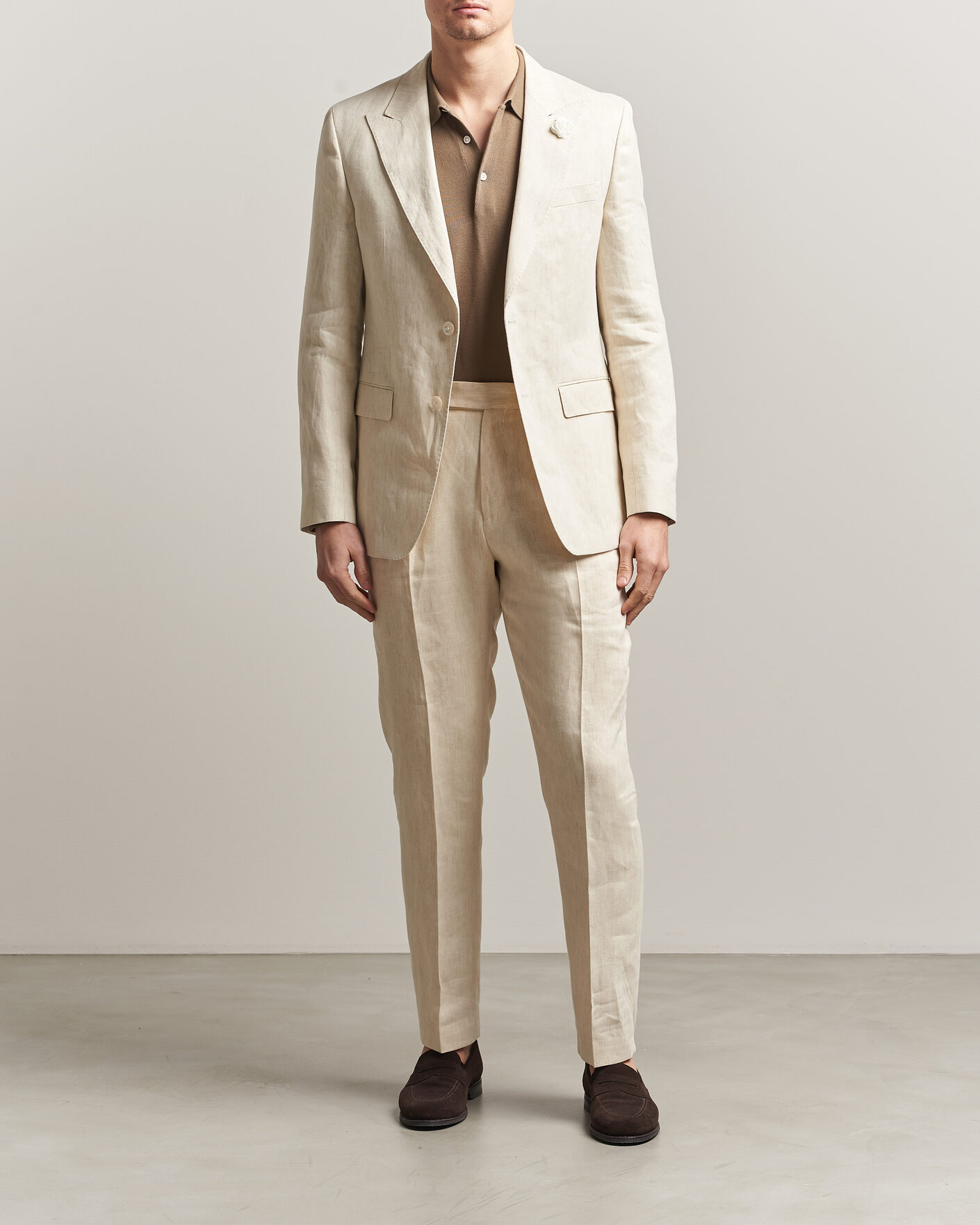 Heren | Blazers | BOSS BLACK | Hutson Linen Suit Blazer Open Beige