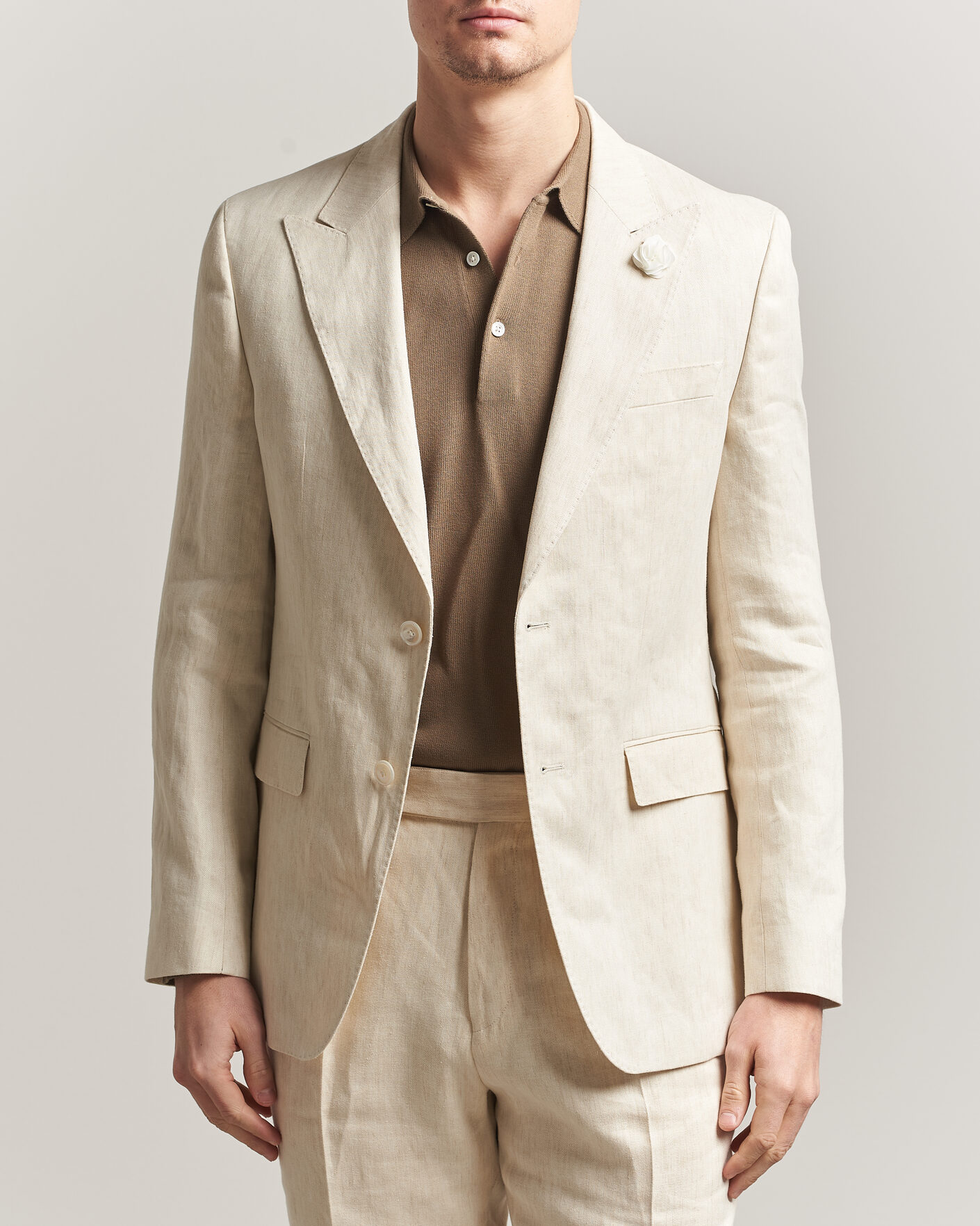 Heren | Blazers | BOSS BLACK | Hutson Linen Suit Blazer Open Beige