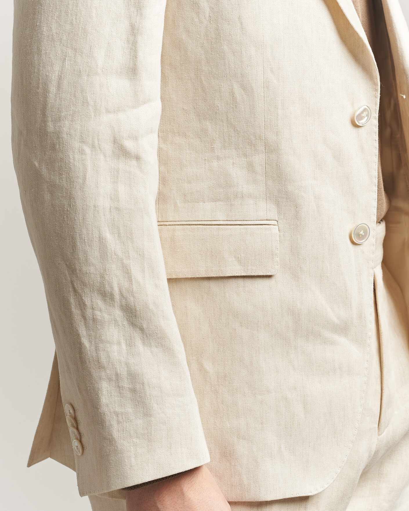 Heren | Blazers | BOSS BLACK | Hutson Linen Suit Blazer Open Beige