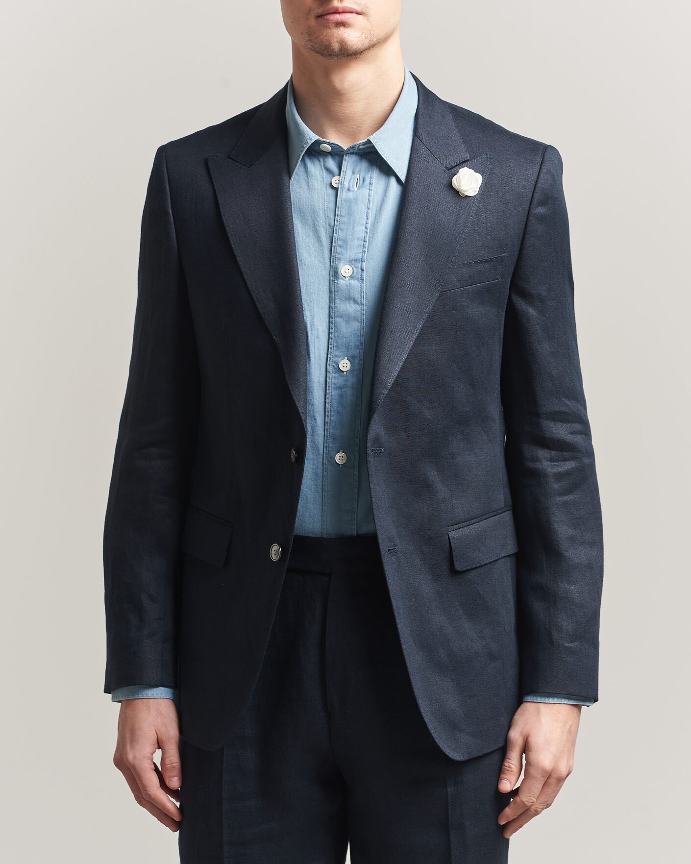 Heren | Blazers | BOSS BLACK | Hutson Linen Suit Blazer Dark Blue