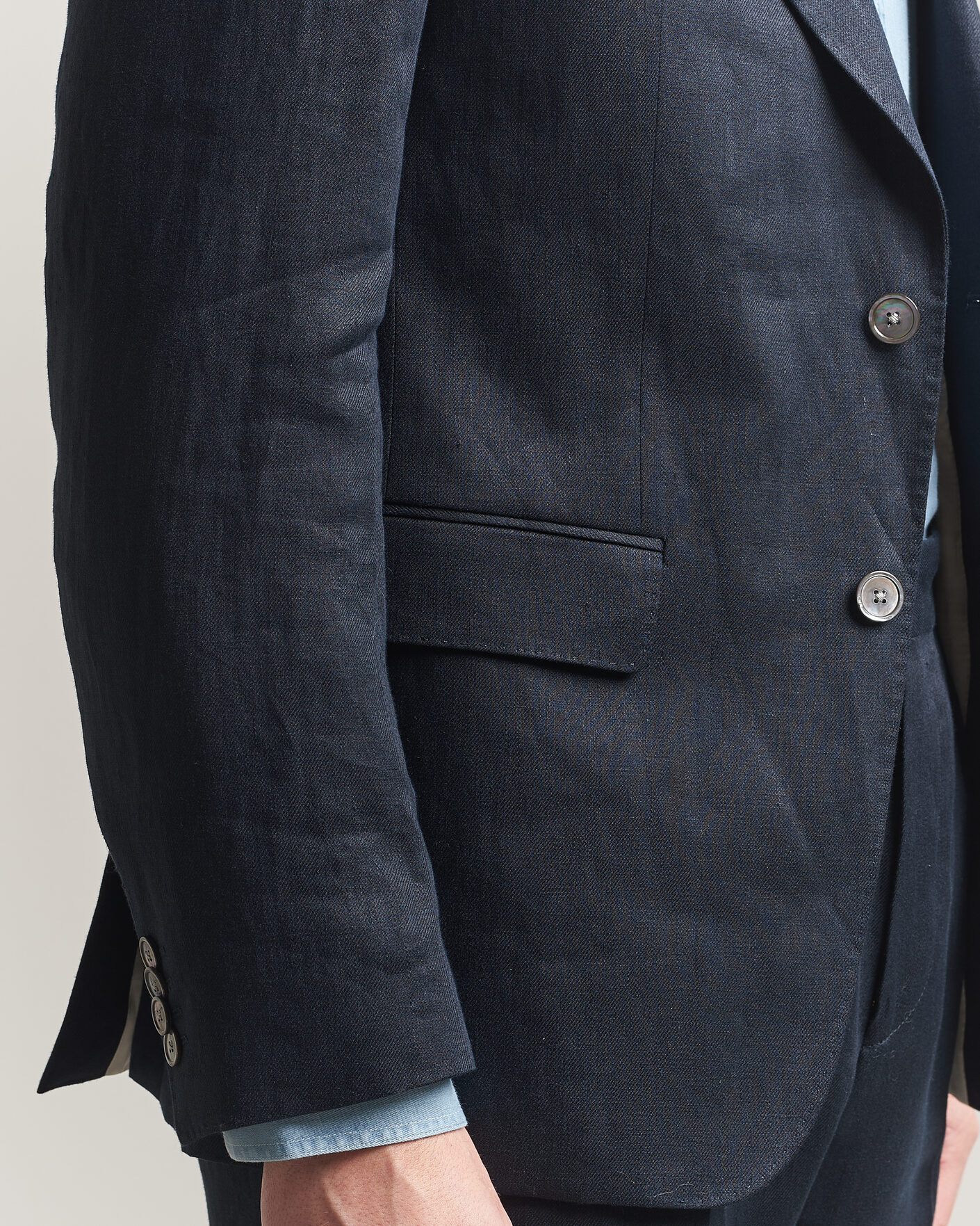 Heren | Blazers | BOSS BLACK | Hutson Linen Suit Blazer Dark Blue