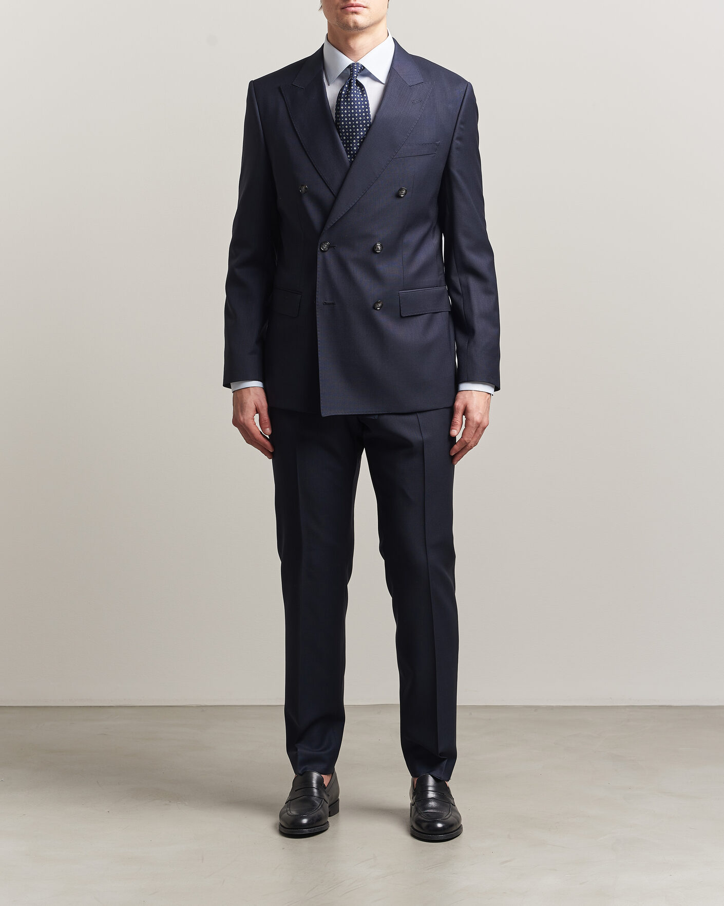 Heren | Pakken | BOSS BLACK | Huge Wool Double Breasted Suit Dark Blue