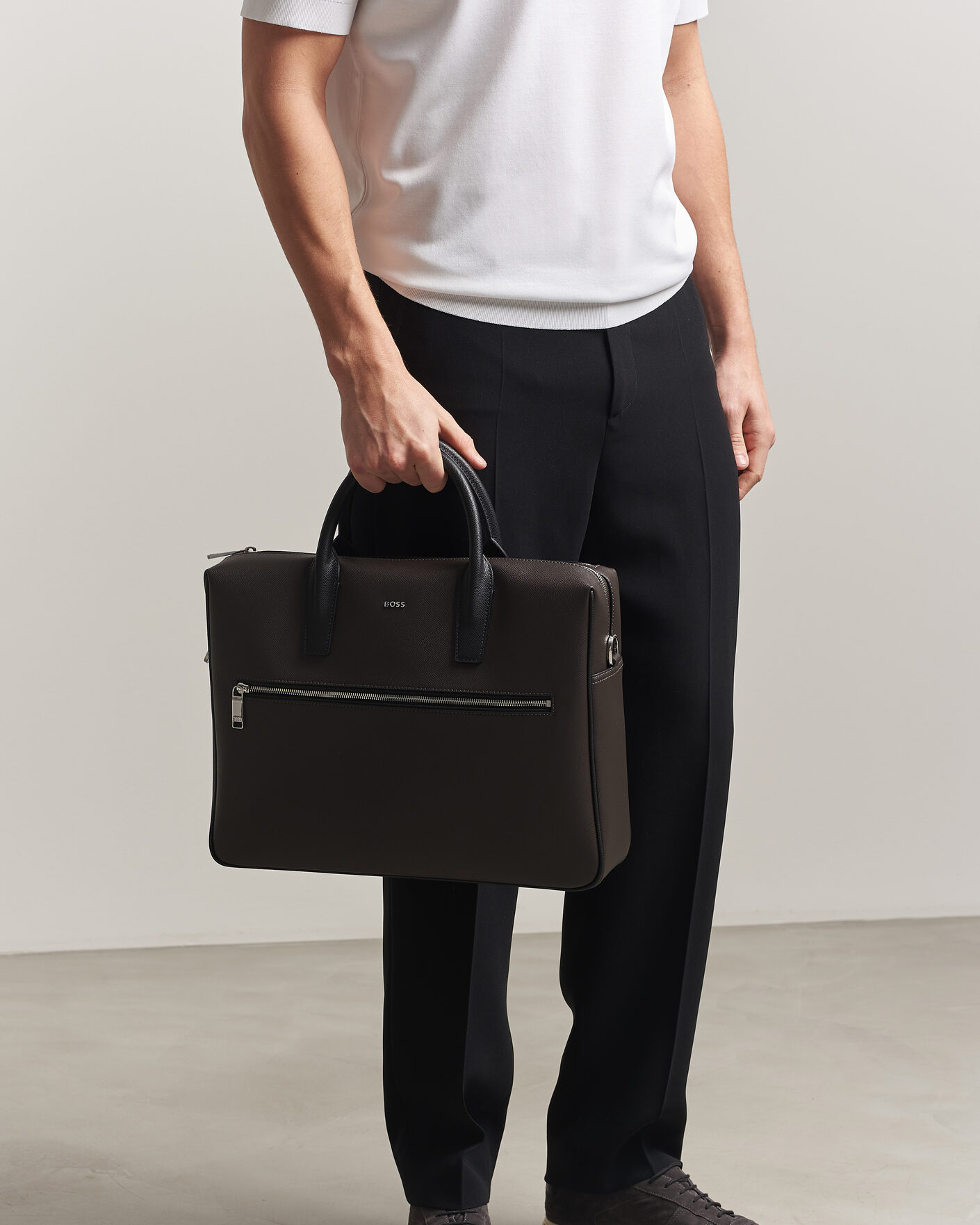 Heren | Tassen | BOSS BLACK | Daxter Leather Briefcase Dark Brown