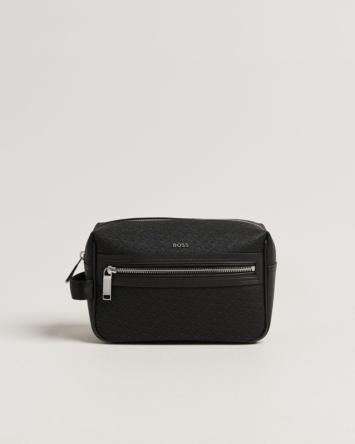 Heren | Tassen | BOSS BLACK | Daxter Monogram Leather Washbag Black