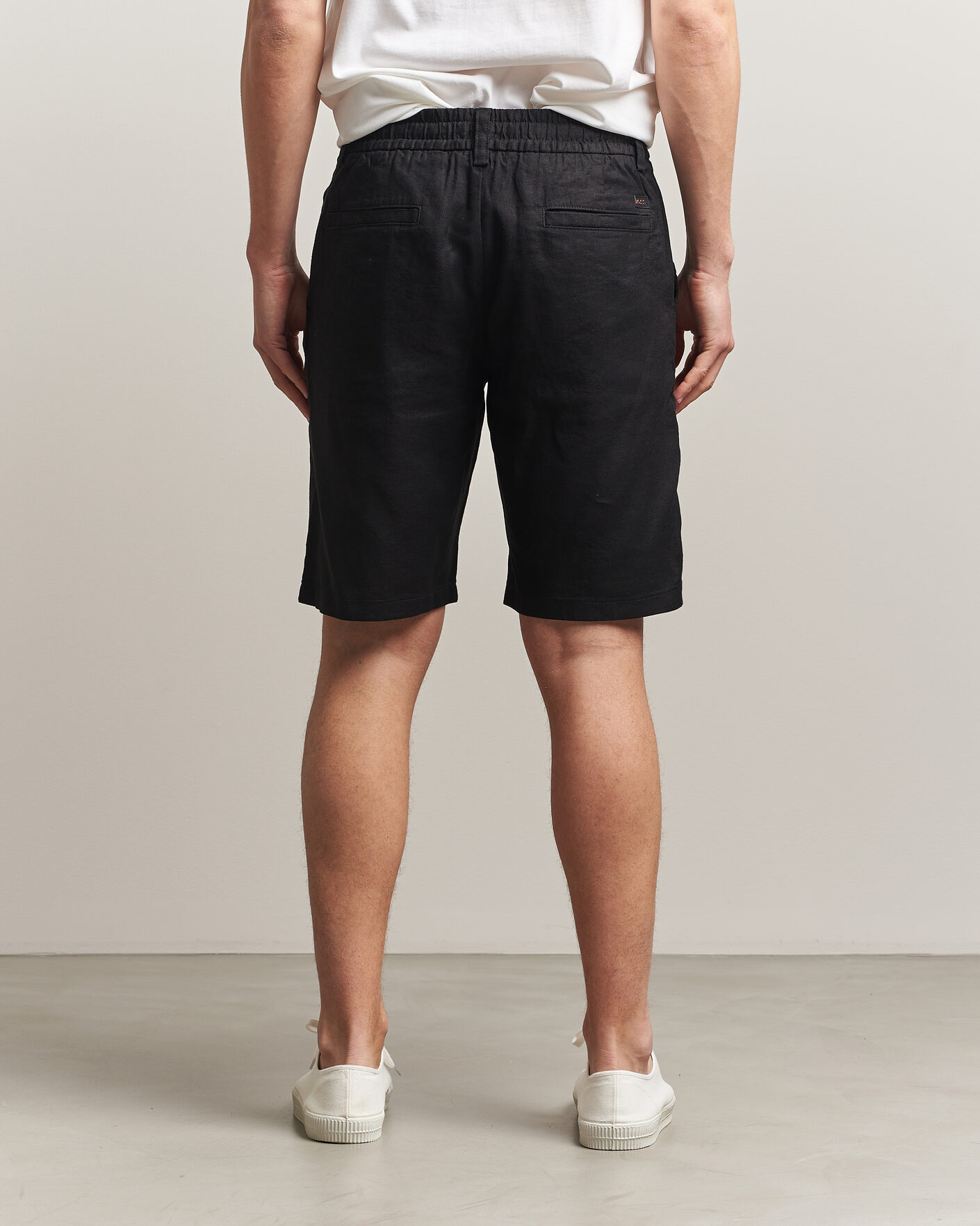 Heren | Korte broek | BOSS ORANGE | Tapered Linen Drawstring Shorts Black