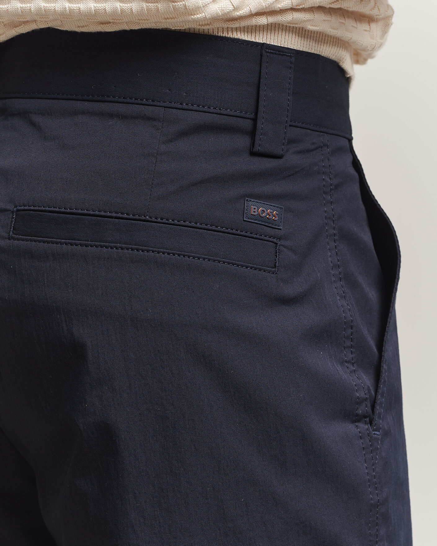 Heren | Broeken | BOSS ORANGE | Cotton Chinos Dark Blue