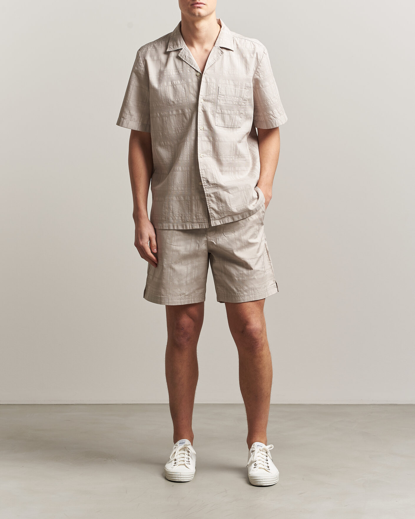Heren | Korte broek | BOSS ORANGE | Sandrew Cotton Drawstring Shorts Open Grey
