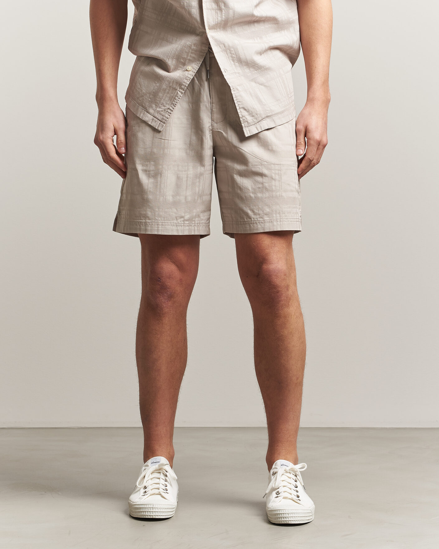 Heren | Korte broek | BOSS ORANGE | Sandrew Cotton Drawstring Shorts Open Grey
