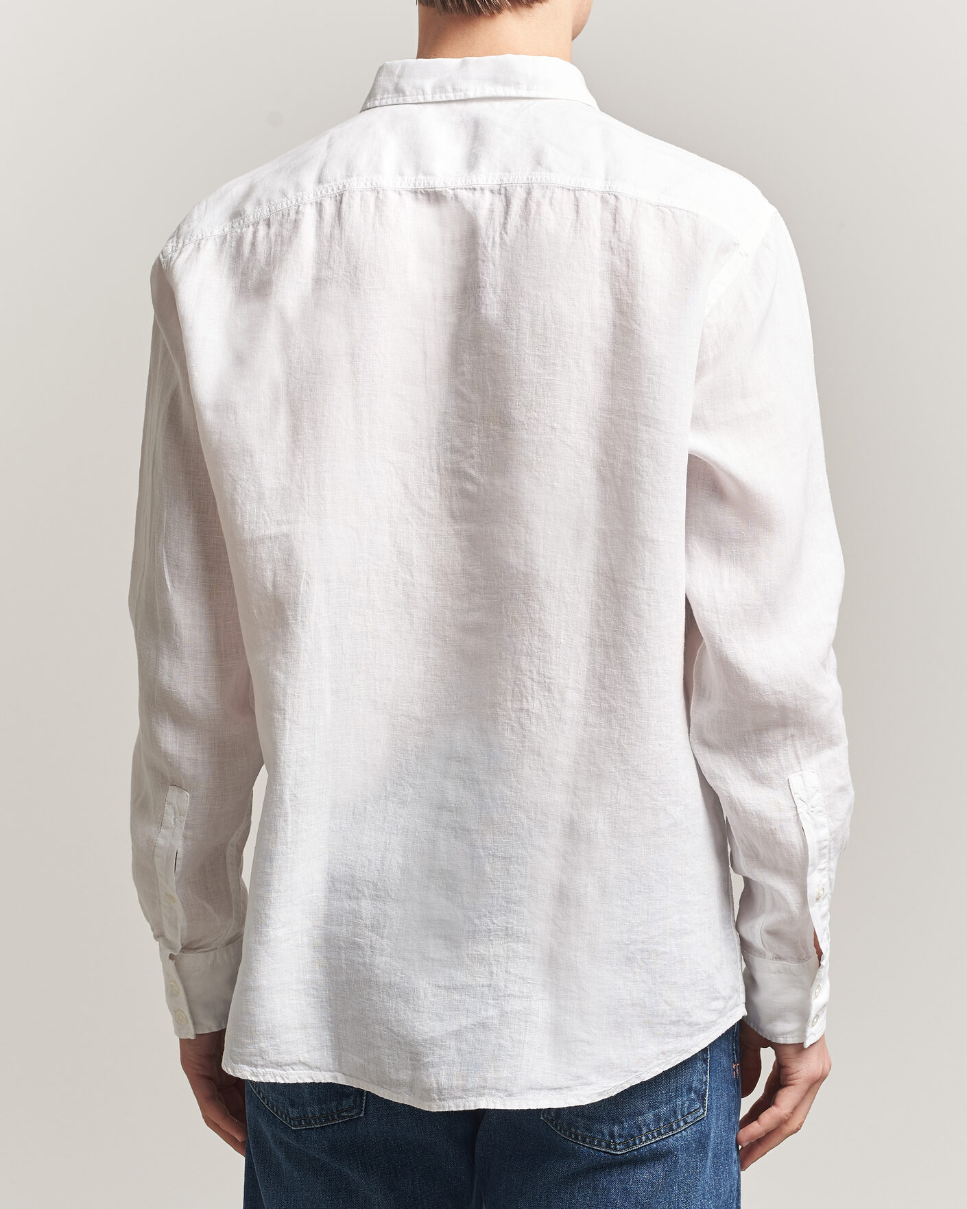 Heren | Overhemden | BOSS ORANGE | Relegant Linen Shirt White