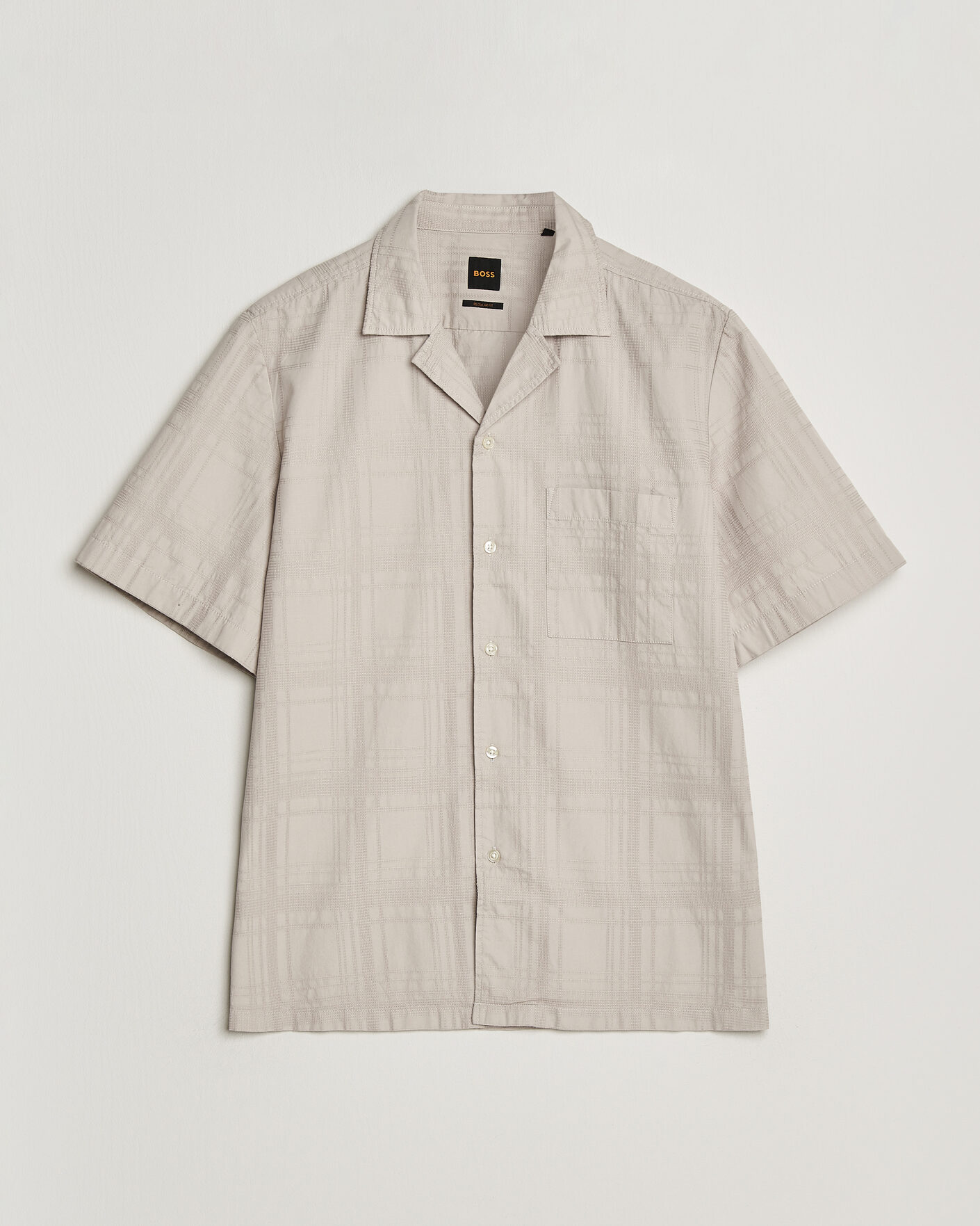 Heren | Overhemden | BOSS ORANGE | Rayer Cotton Resort Shirt Beige