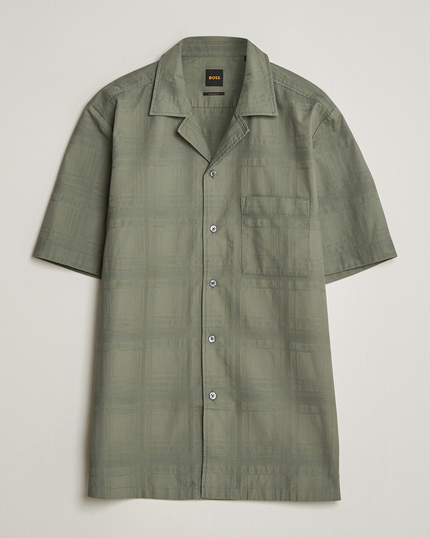 Heren | Overhemden | BOSS ORANGE | Rayer Cotton Resort Shirt Open Grey