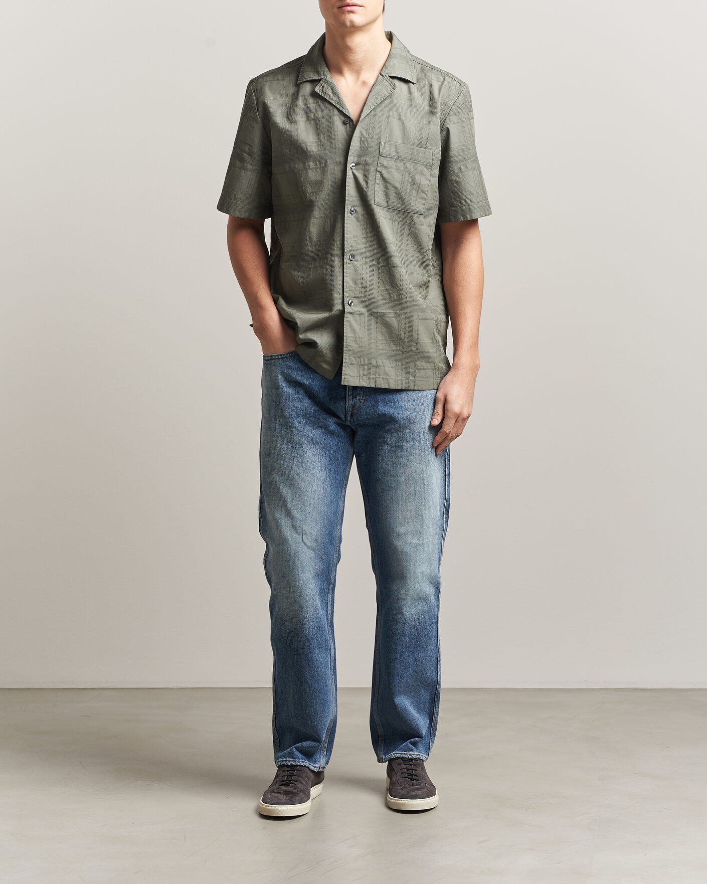 Heren | Overhemden | BOSS ORANGE | Rayer Cotton Resort Shirt Open Grey