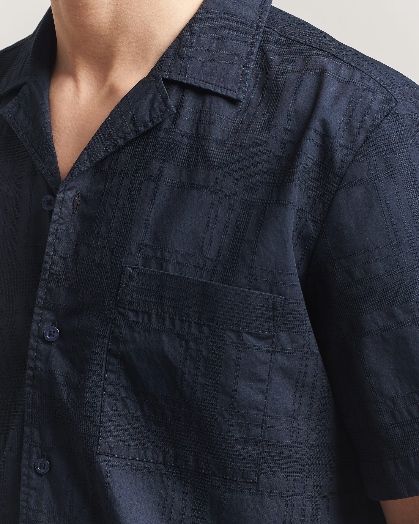 Heren | Overhemden | BOSS ORANGE | Rayer Cotton Resort Shirt Dark Blue