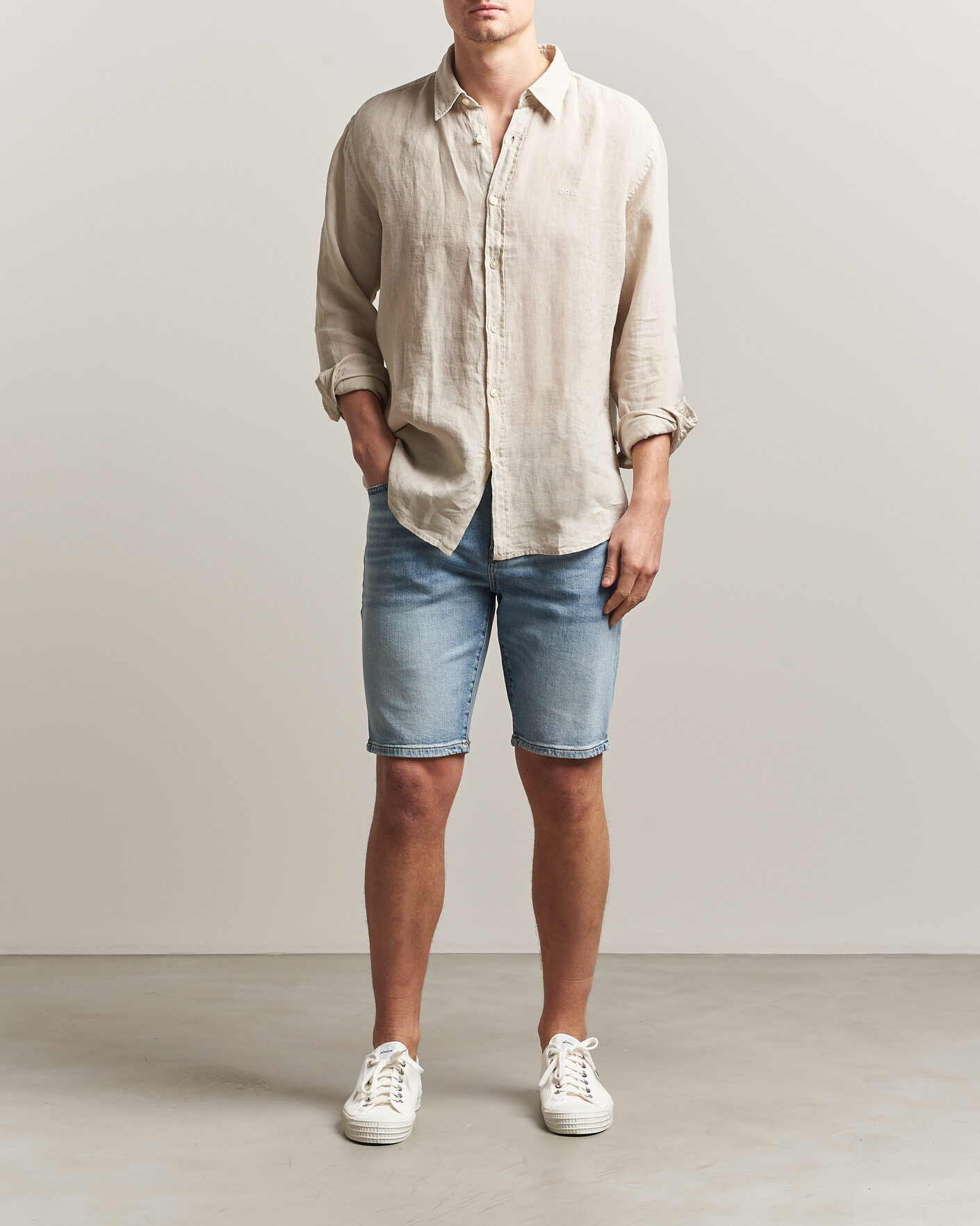 Heren | Korte broek | BOSS ORANGE | Re.Maine Denim Shorts Light Blue