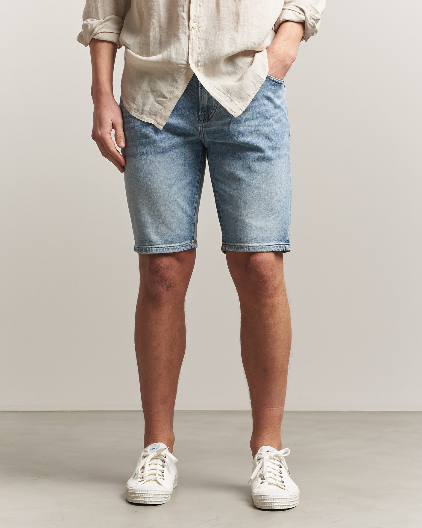 Heren | Korte broek | BOSS ORANGE | Re.Maine Denim Shorts Light Blue