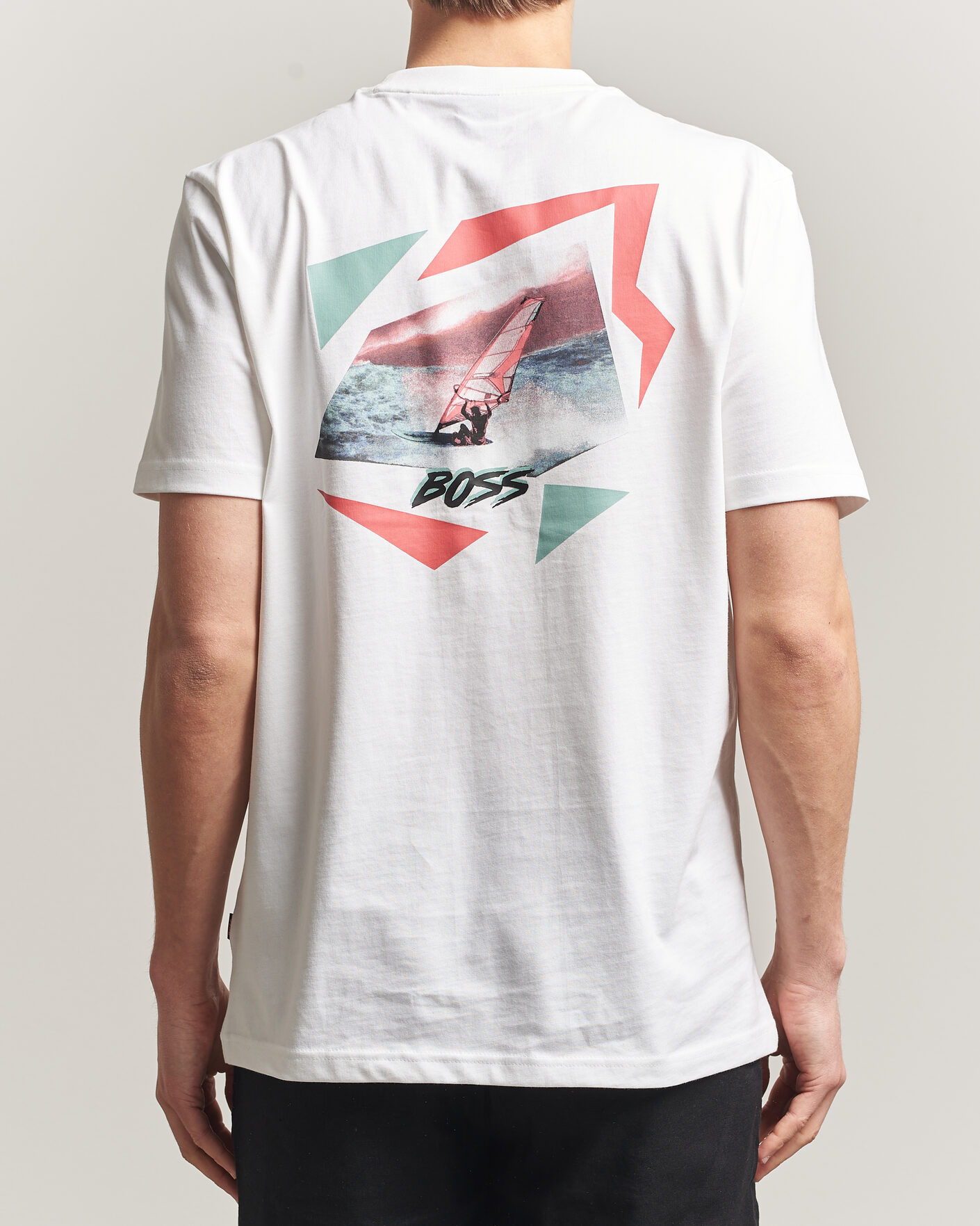 Heren | T-shirts | BOSS ORANGE | Movement Printed Crew Neck T-Shirt Natural