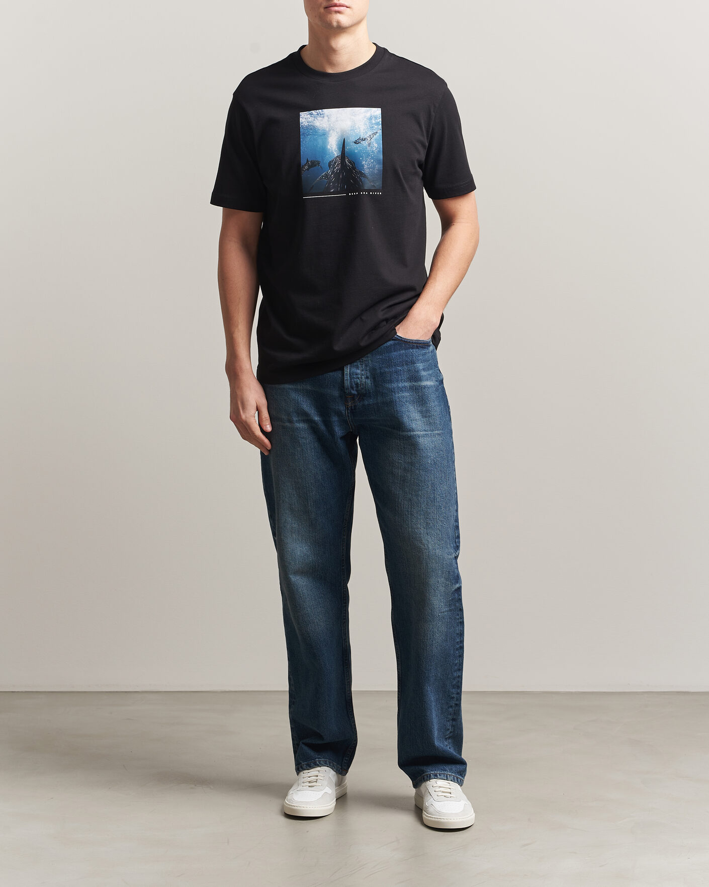 Heren | T-shirts | BOSS ORANGE | Creature Printed Crew Neck T-Shirt Black