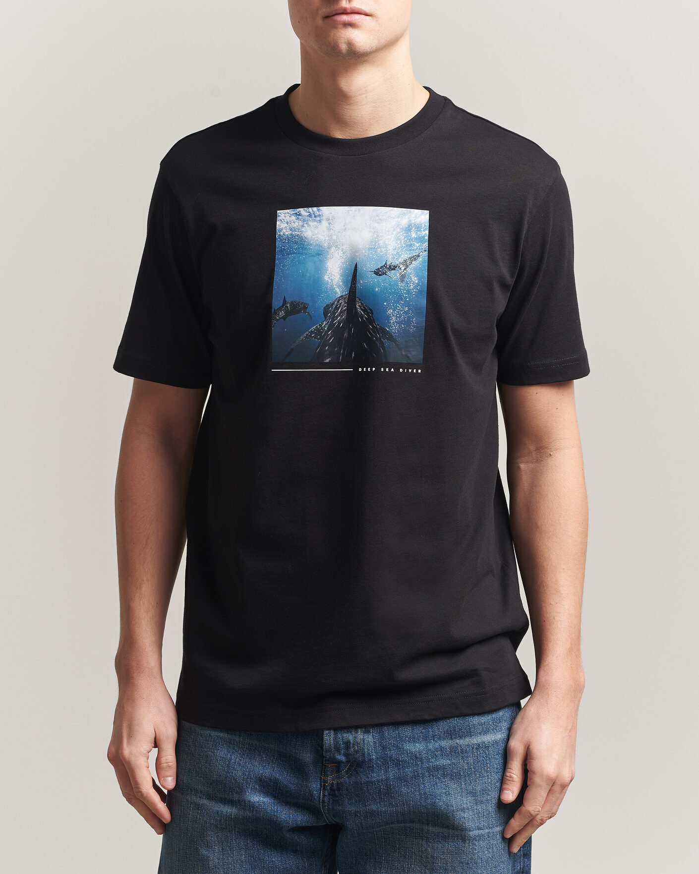 Heren | T-shirts | BOSS ORANGE | Creature Printed Crew Neck T-Shirt Black