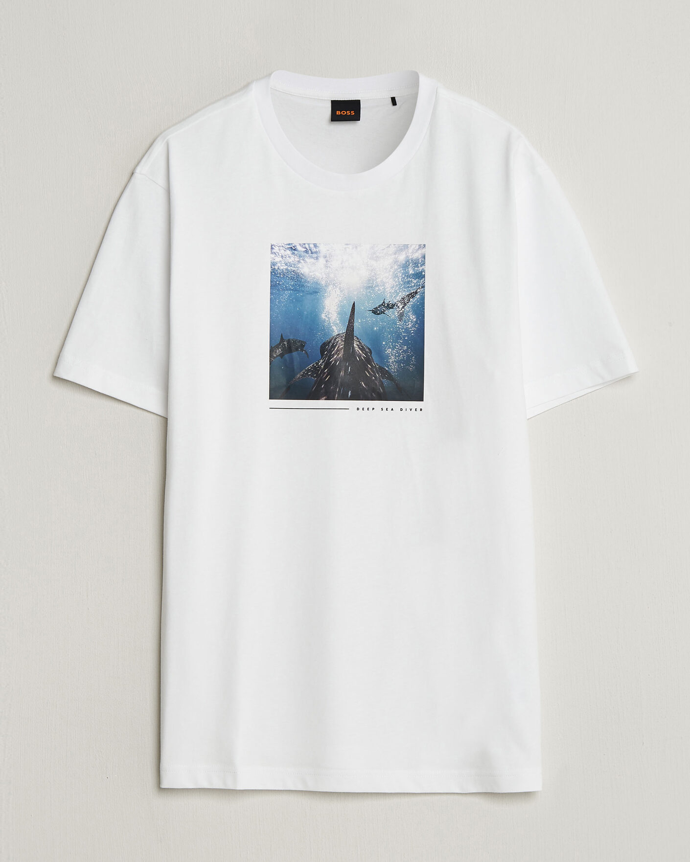 Heren | T-shirts | BOSS ORANGE | Creature Printed Crew Neck T-Shirt Natural