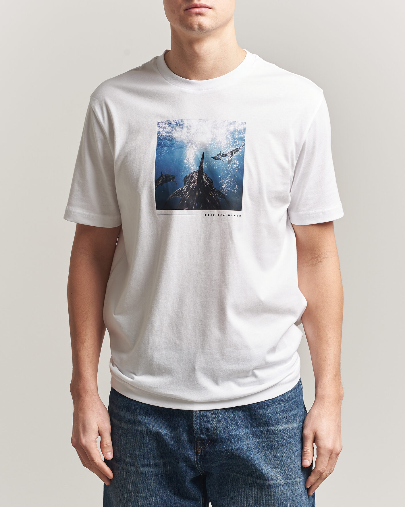 Heren | T-shirts | BOSS ORANGE | Creature Printed Crew Neck T-Shirt Natural