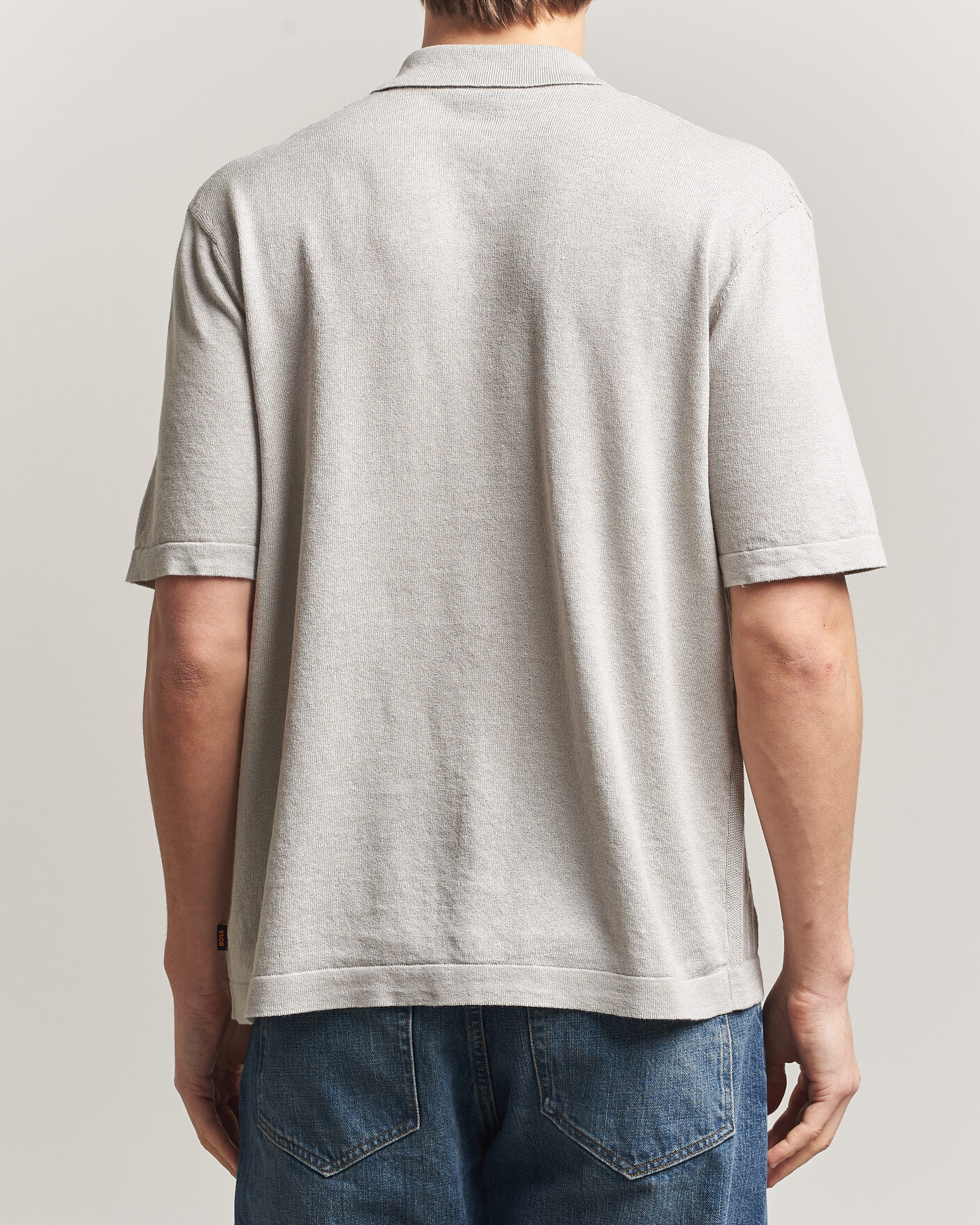 Heren | Overhemden | BOSS ORANGE | Amicino Linen/Cotton Knitted Shirt Beige