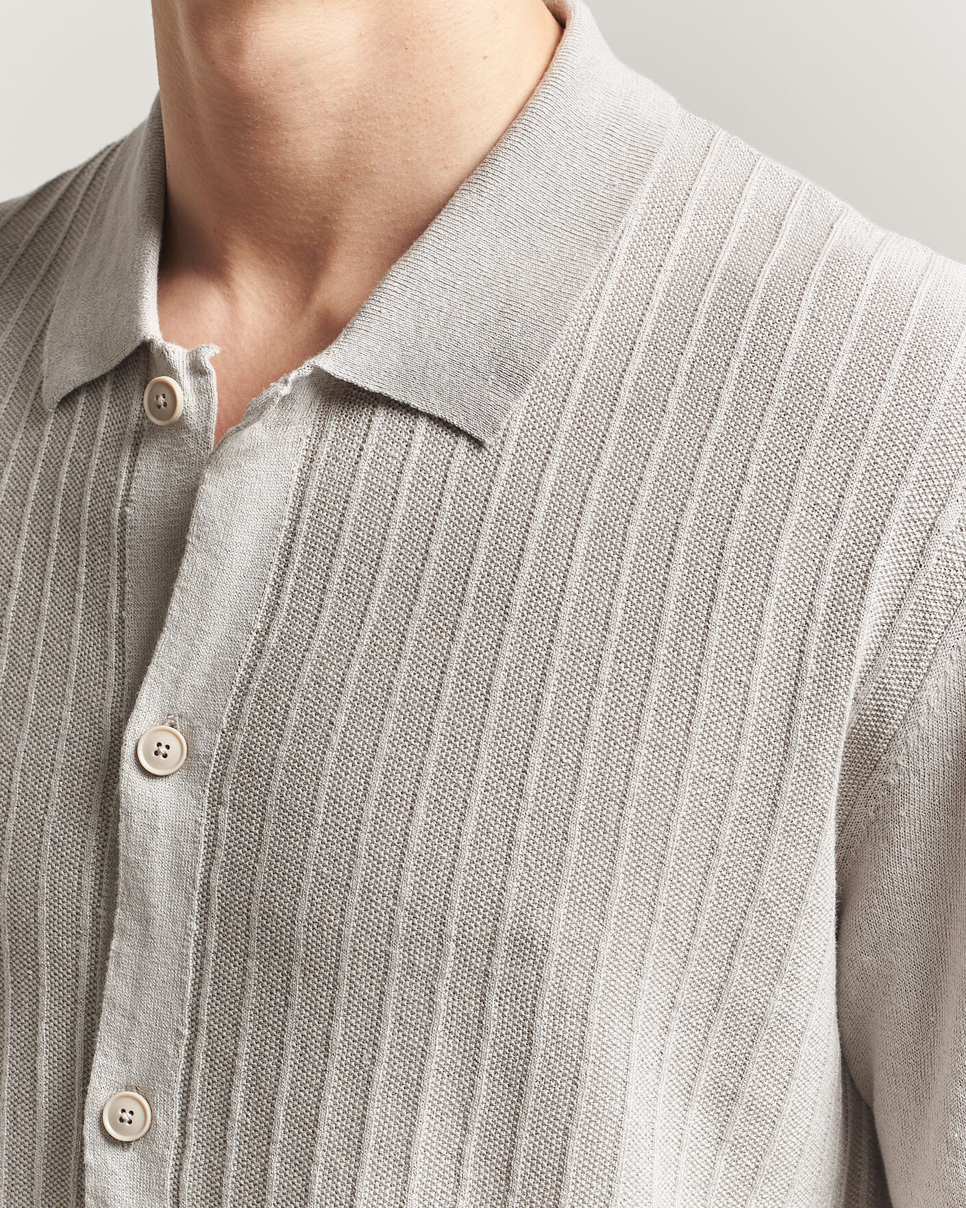 Heren | Overhemden | BOSS ORANGE | Amicino Linen/Cotton Knitted Shirt Beige