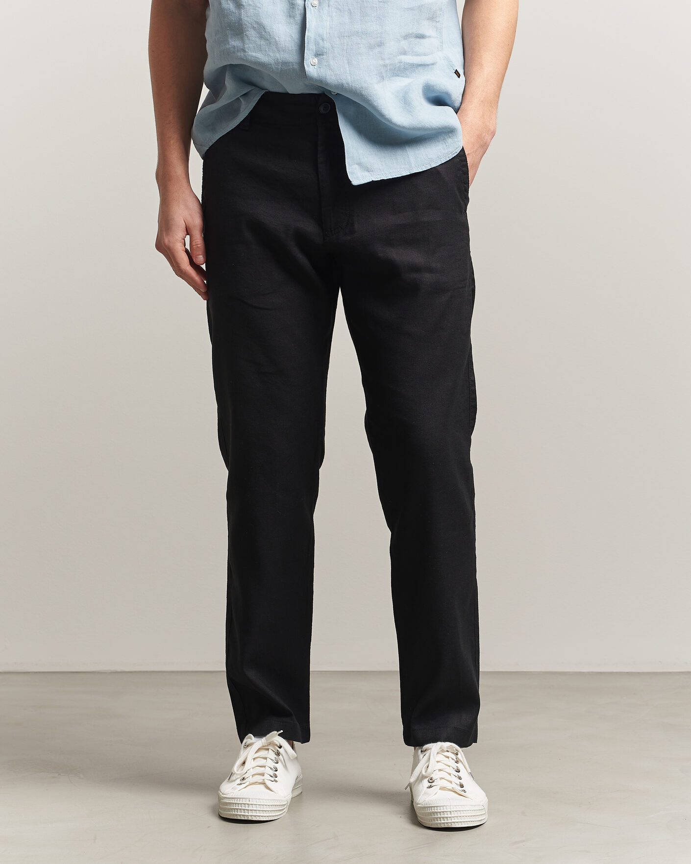 Heren | Broeken | BOSS ORANGE | Sanderson Linen Pants Black