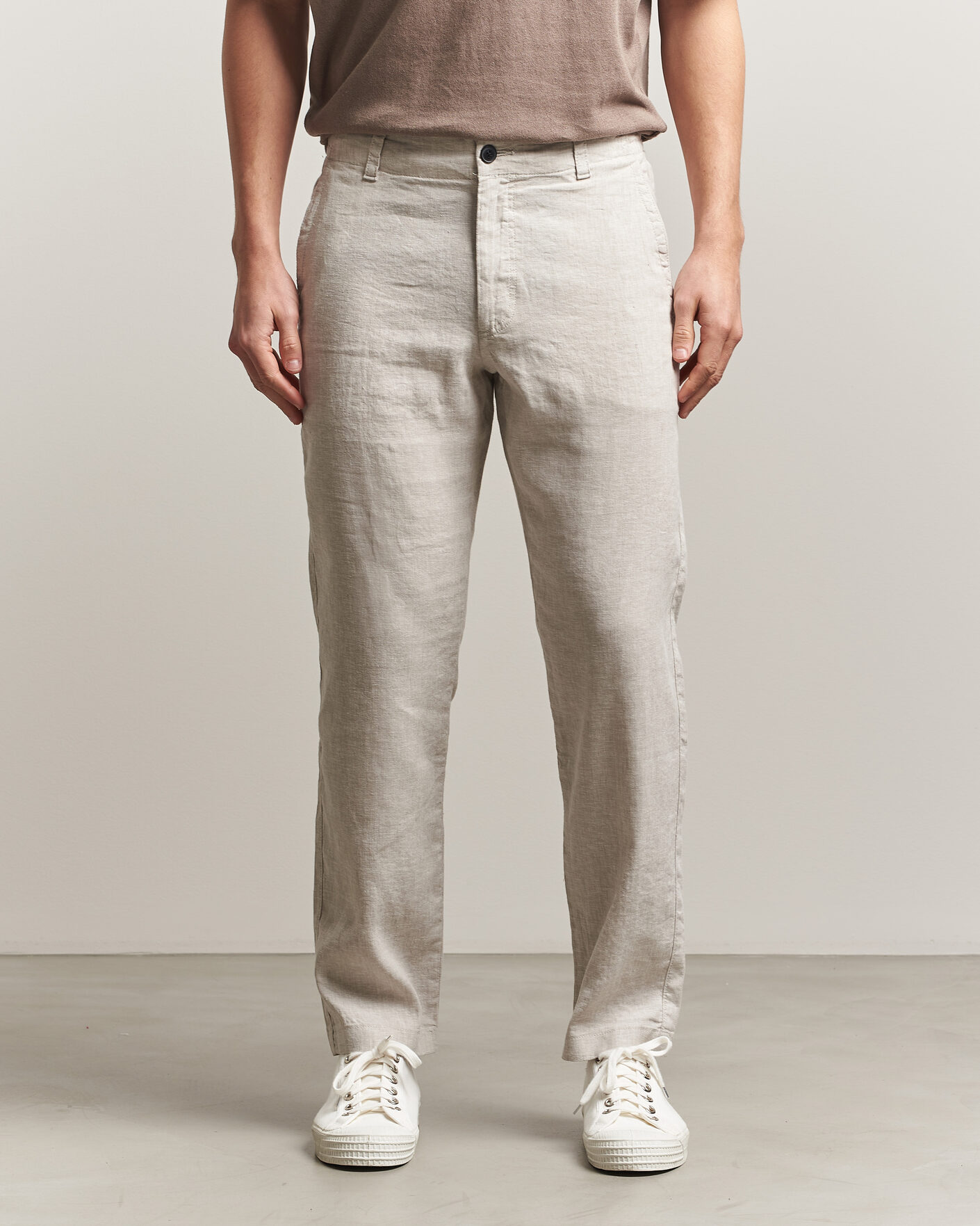 Heren | Broeken | BOSS ORANGE | Sanderson Linen Pants Open Grey